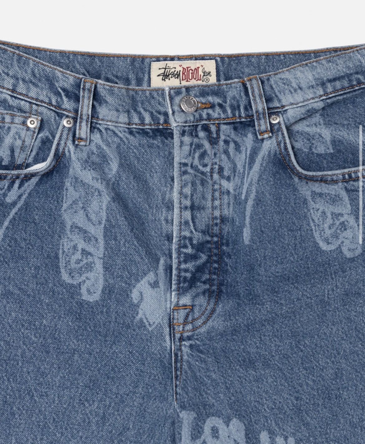 Stussy × Vintage Stussy Worldwide Big Ol Jean Baggy Blue Denim Stone Wash Size US 30 / EU 46 - 3 Thumbnail