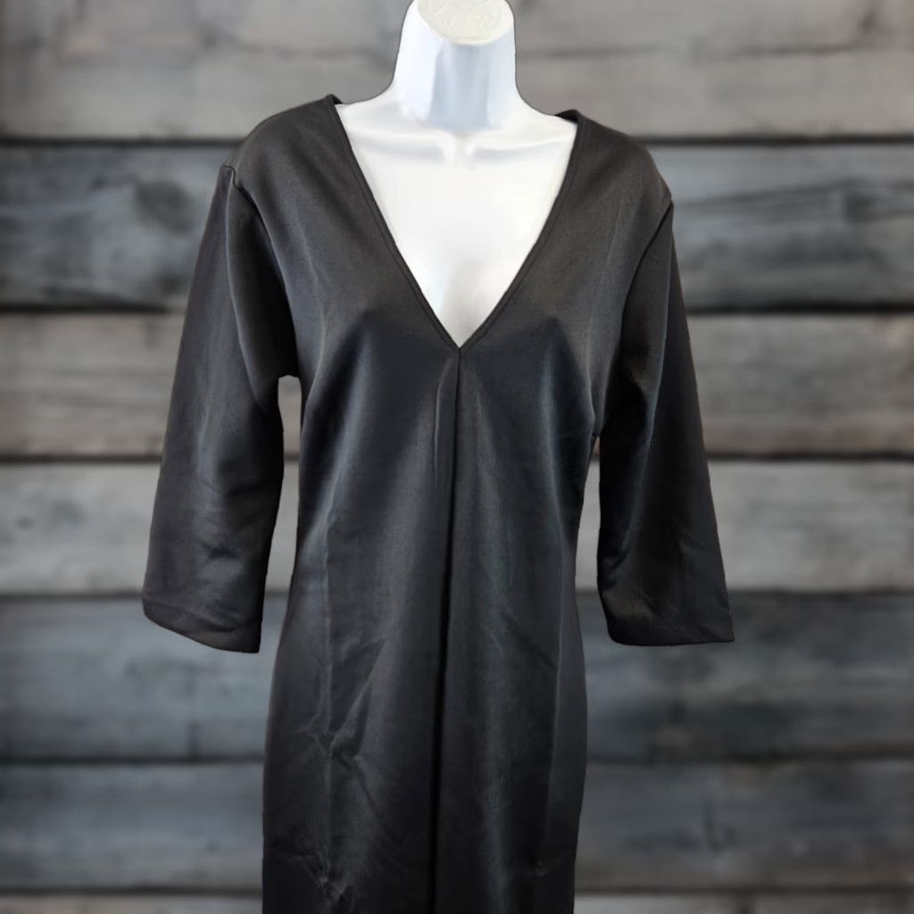 Elizabeth and James Textile Elizabeth and James Dress Womens XL Solid Black V-Neck 3/4 Sleeve Midi Bodycon Sheath Size XL / US 12-14 / IT 48-50 - 1 Thumbnail