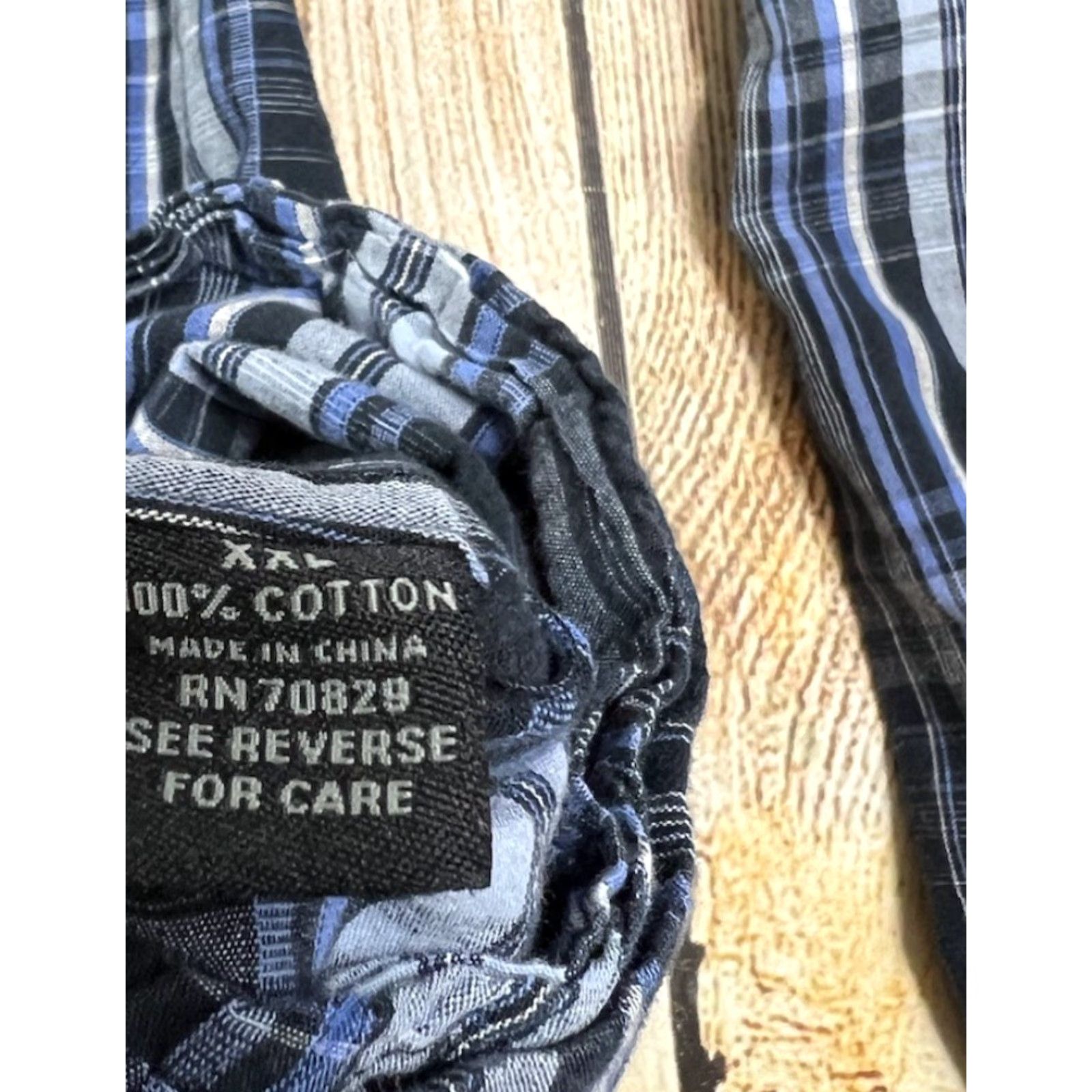 Vintage VINTAGE Rue 21 Shirt Button-Down Plaid Black Blue 2XL Mens Classic Fit Long Sleeve Button-Up Mens Size US XXL / EU 58 / 5 - 6 Thumbnail