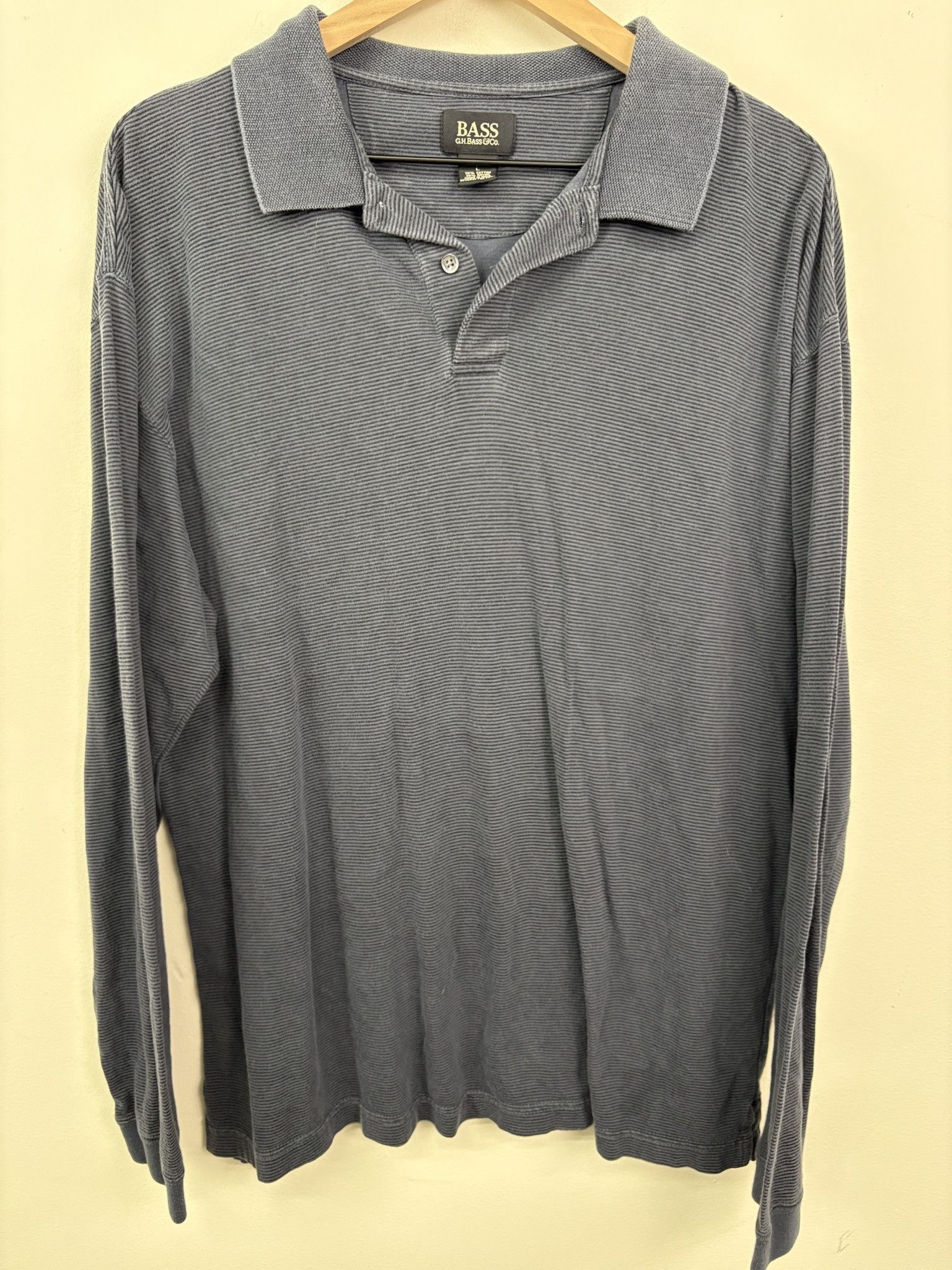 Gap × Polo Ralph Lauren × Vintage Vintage Lined Two Tone Pattern G.H Bass & Co Collared Quarter Button Up Collared Shirt L Size US L / EU 52-54 / 3 - 1 Thumbnail