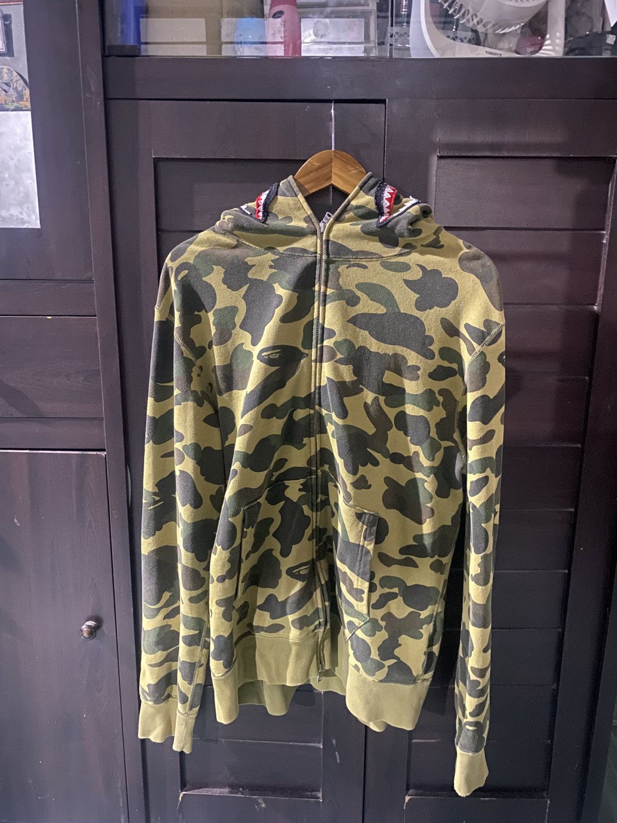 Bape Bape shark green camo Size US XL / EU 56 / 4 - 1 Thumbnail