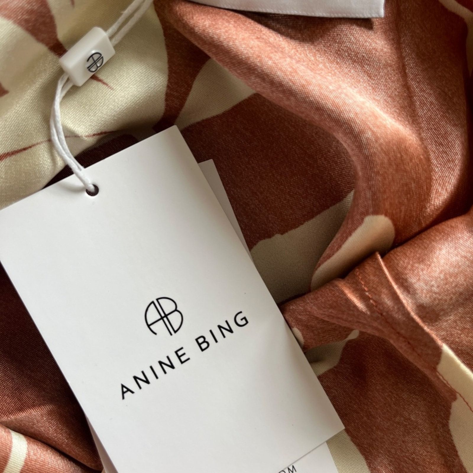 Anine Bing NWT Anine Bing Chloe Silk Slip Dress Brown Floral Print Sz S Size M / US 6-8 / IT 42-44 - 7 Thumbnail