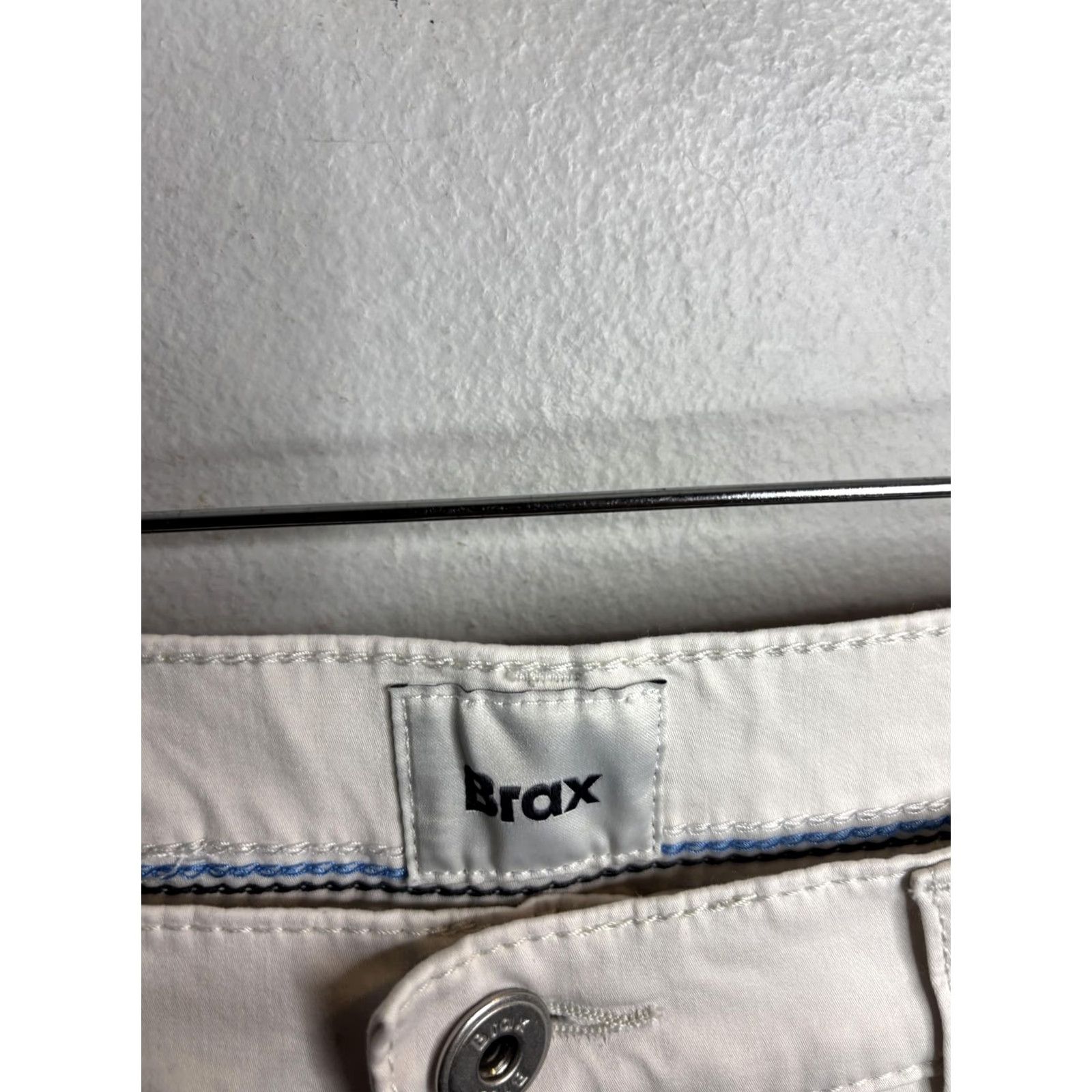 BRAX Brax Cadiz Marathon Five Pocket Jeans Mens White Cream Chino Denim Straight 34 Inseam 35 Overall Size US 34 / EU 50 - 5 Thumbnail