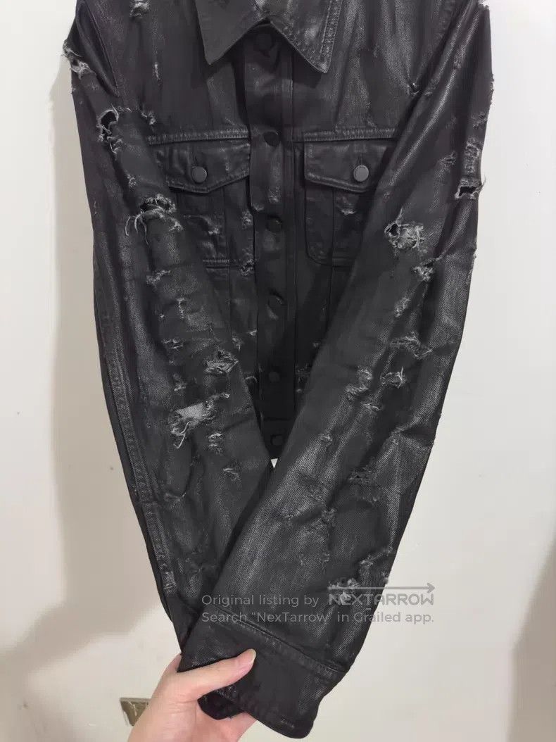 Dior Dior Black Vinyl Crackle Destroyed Denim Jacket i Size US S / EU 44-46 / 1 - 4 Thumbnail