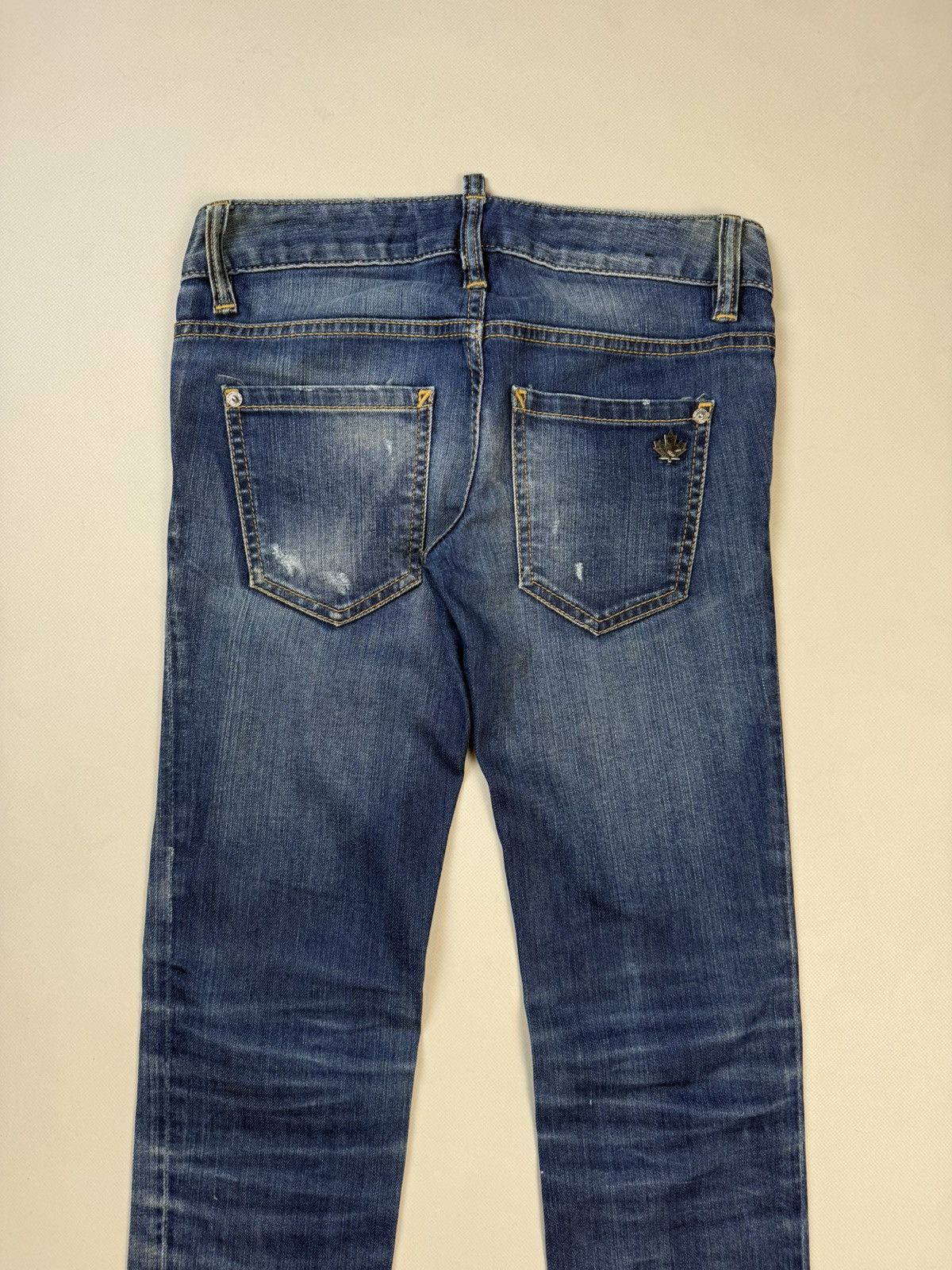 Dsquared2 Dsquared Distressed Denim Low Rise Skinny Biker Jeans Pants Size 25" / US 0 / IT 36 - 24 Thumbnail