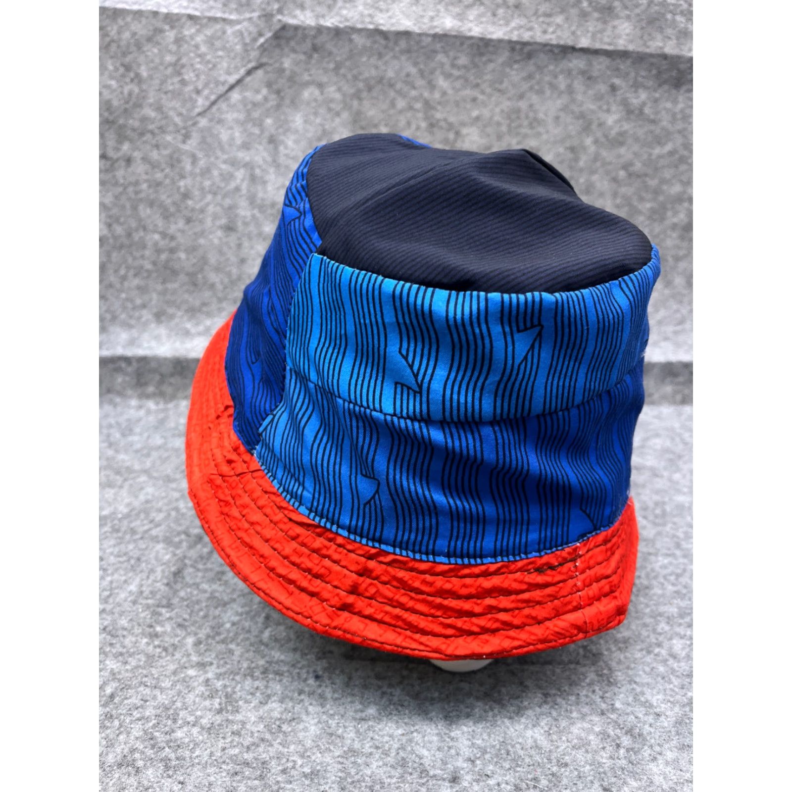 Vintage Sun Bucket Hat Adult One Size Blue Polyester Camp Fish Beach Reversible Size ONE SIZE - 3 Thumbnail