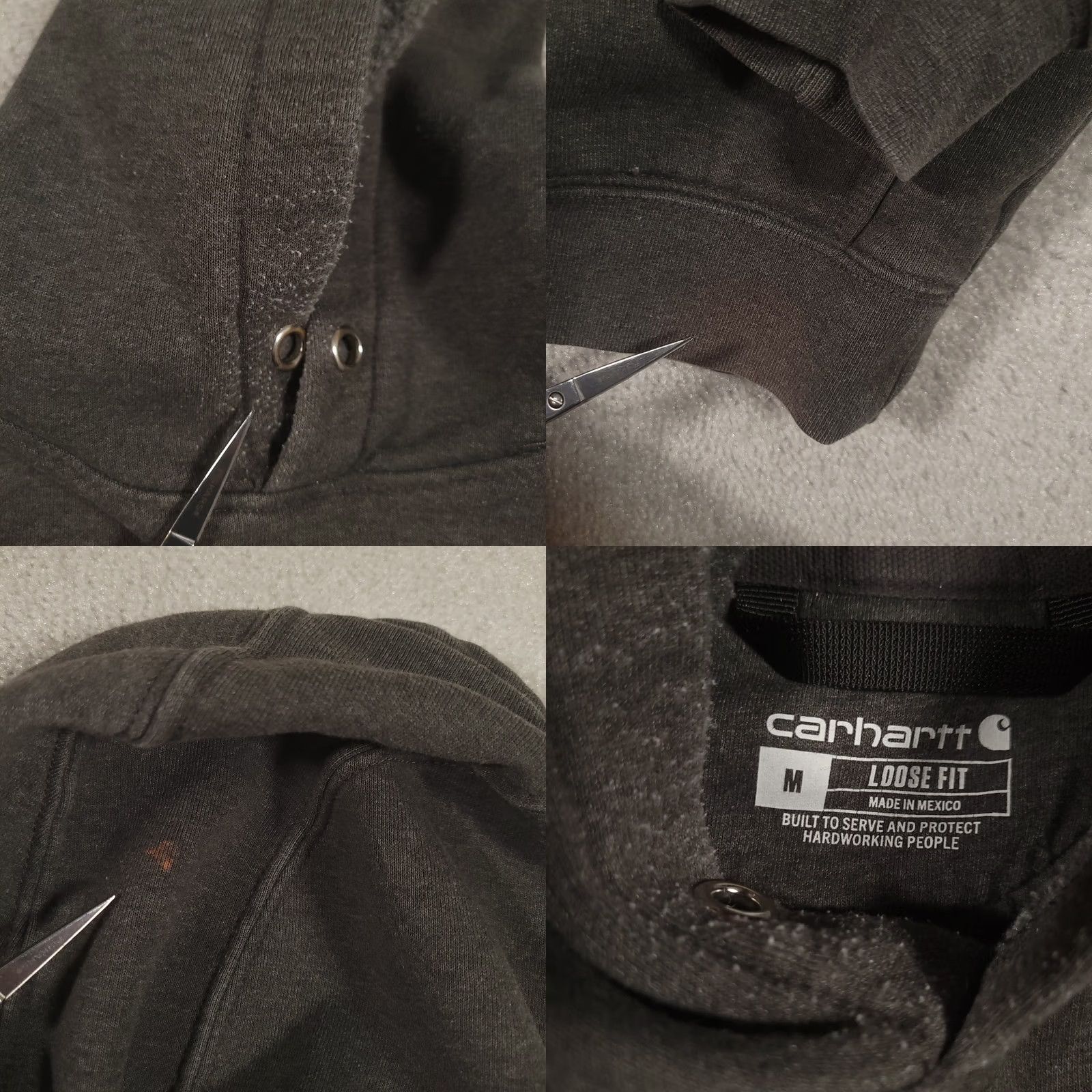 Carhartt Carhartt Hoodie Mens M Gray Logo Fleece Graphic Print Pullover Sweatshirt Workwear Size US M / EU 48-50 / 2 - 8 Thumbnail
