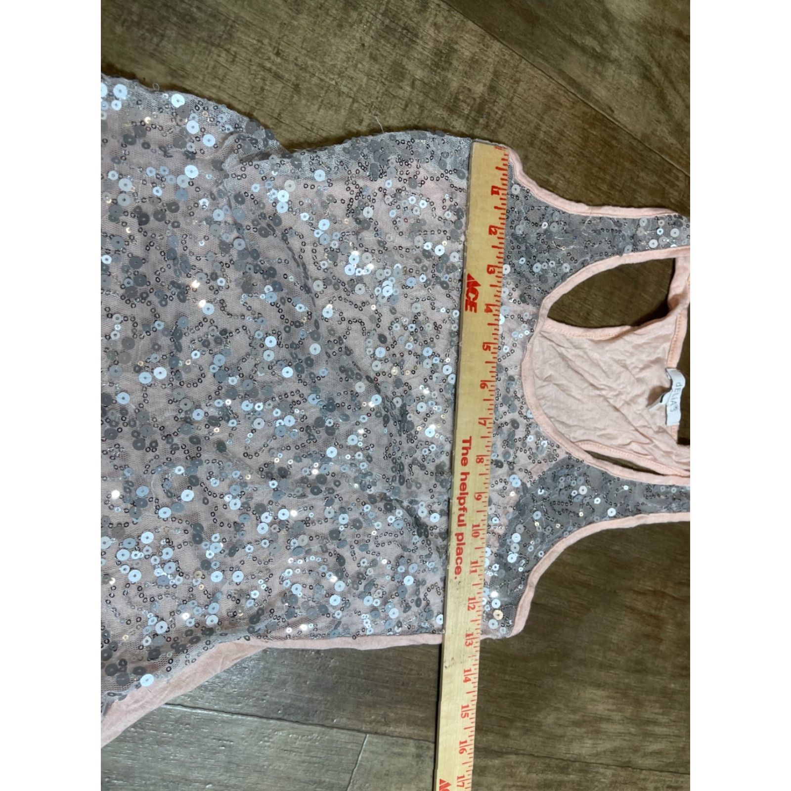 Vintage Delias Tank Womens XS Pink Sequins Sleeveless Top Size XS / US 0-2 / IT 36-38 - 3 Thumbnail