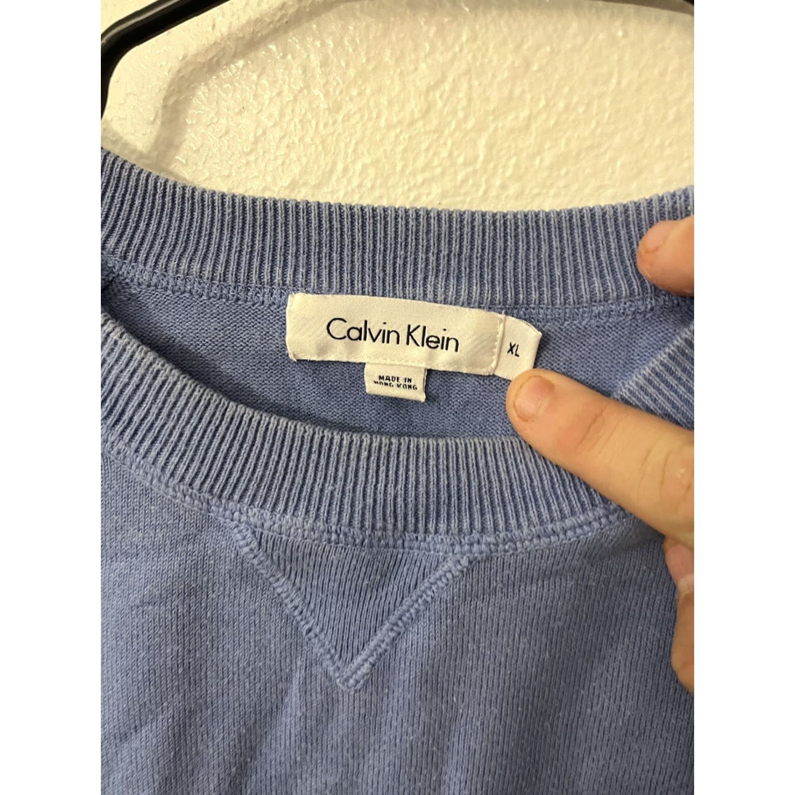 Calvin Klein CALVIN KLEIN Sweatshirt Men’s XL Blue 100% Cotton Crew Neck Knit Top Casual Fall Winter Size US XL / EU 56 / 4 - 2 Thumbnail