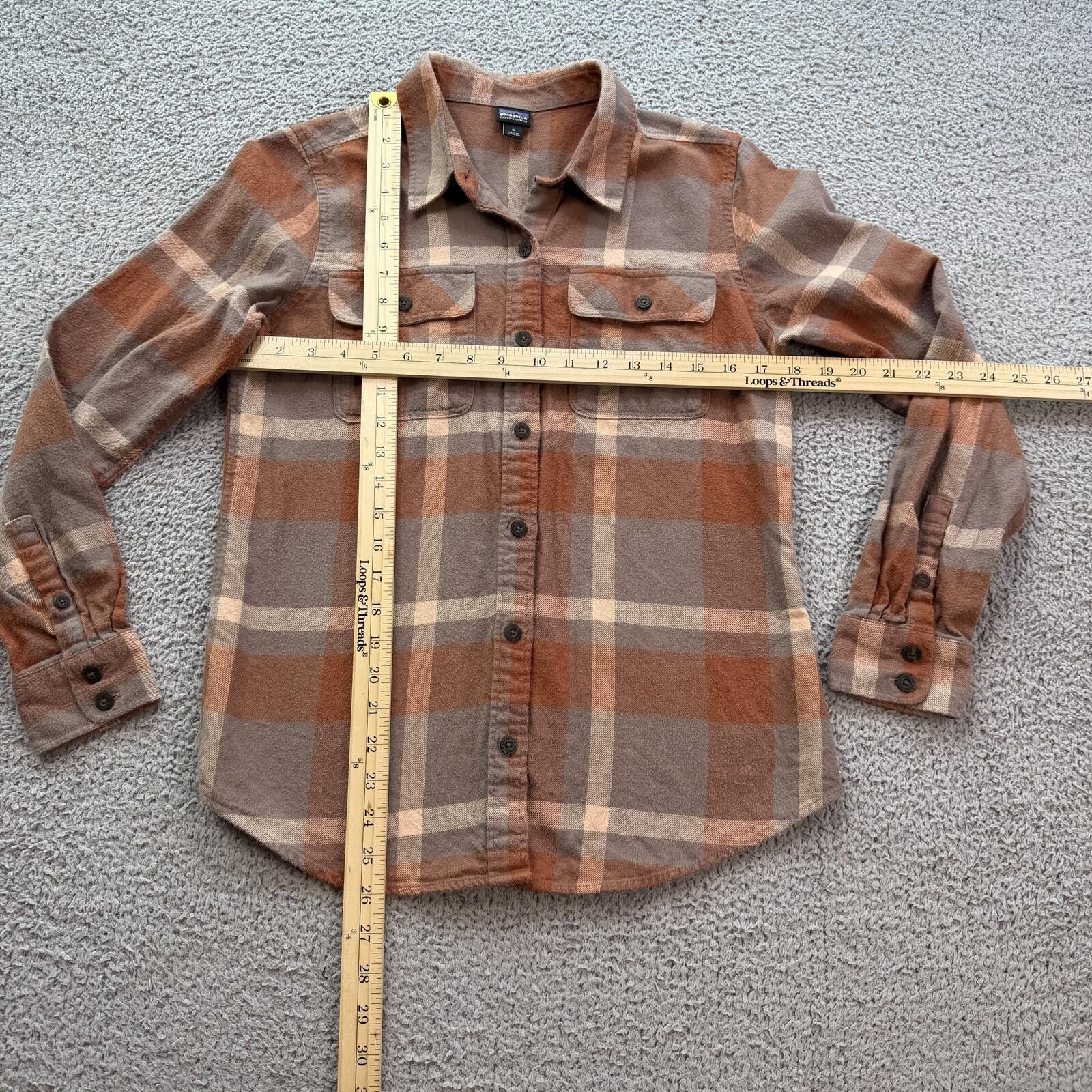 Patagonia Patagonia Plaid Flannel Shirt Brown Tan Womens S Button Up Size S / US 4 / IT 40 - 3 Thumbnail