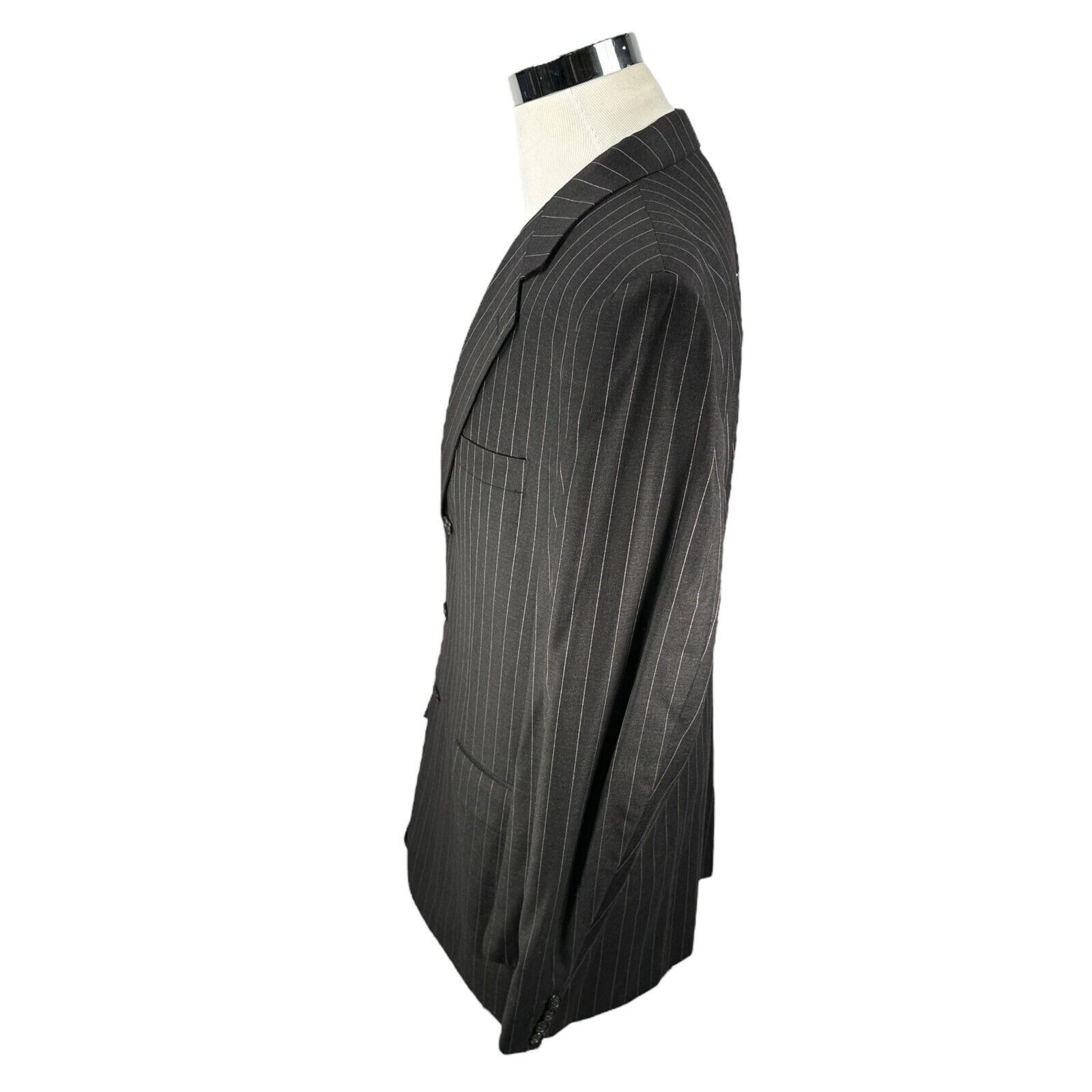 Belvest Belvest Blazer Jacket Mens US 46L Italian 56L Gray Pinstripe Size 46L - 3 Thumbnail