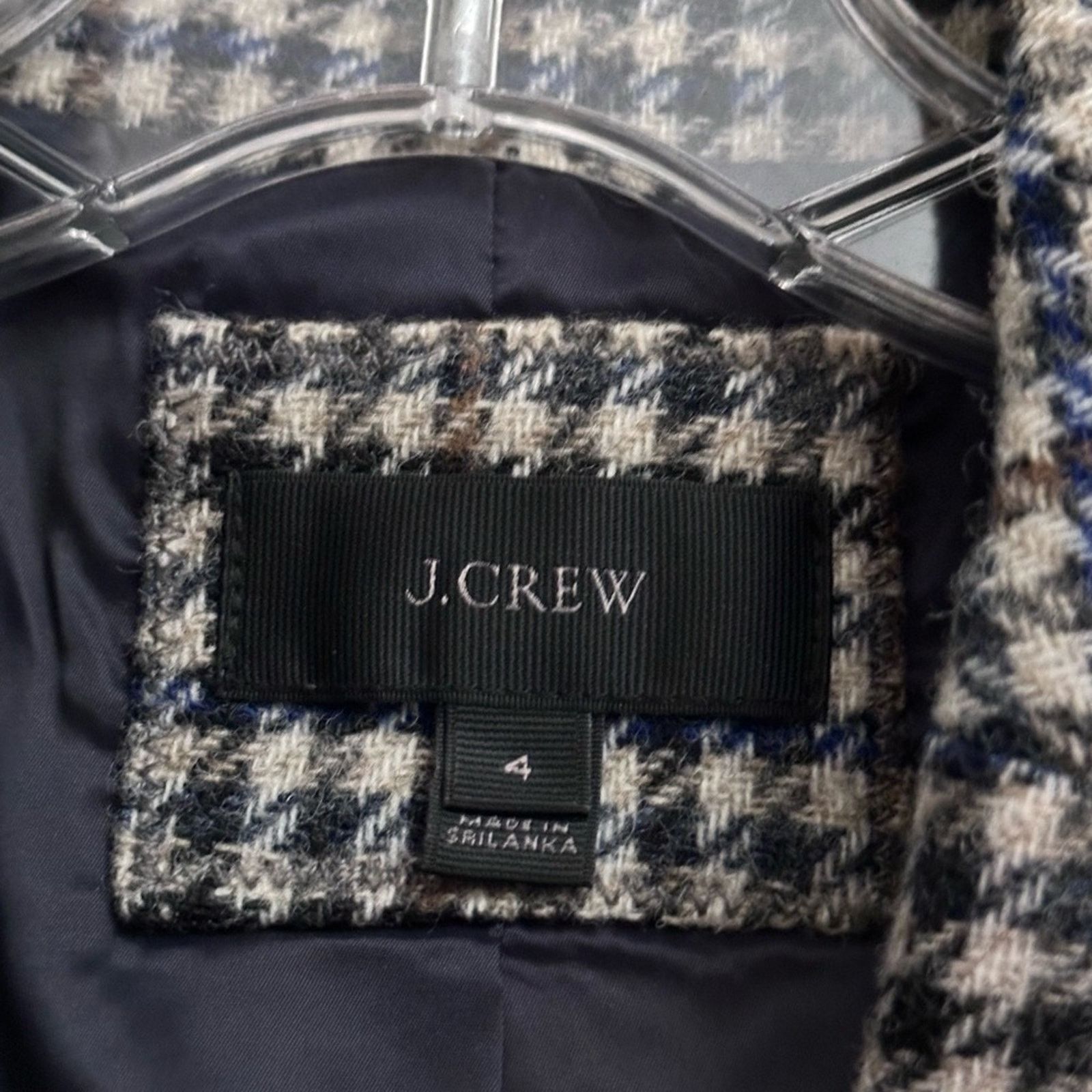 J.Crew J Crew Campbell Moon Houndstooth Wool Blazer Womens Sz 4 Size S / US 4 / IT 40 - 2 Thumbnail