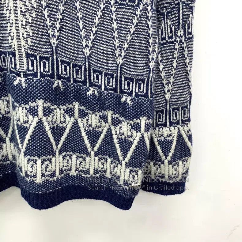 Chanel Chanel Blue geometric pattern inlaid cashmere V-neck long- Size XXS / US 00 / IT 34 - 4 Thumbnail