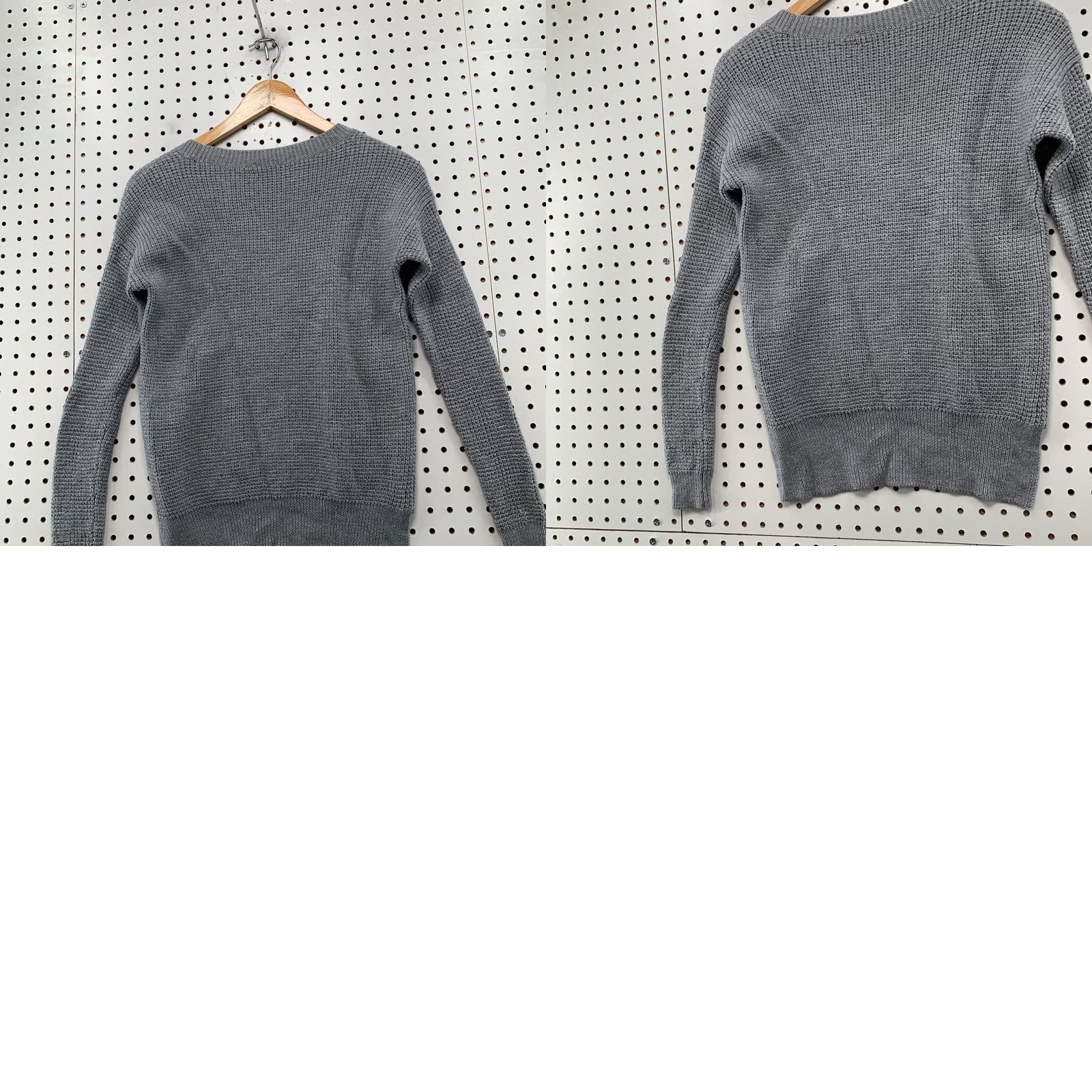 Vintage Wilfred Free Sweater Womens 2XS Gray Waffle Knit Merino Wool Size XXS / US 00 / IT 34 - 9 Thumbnail