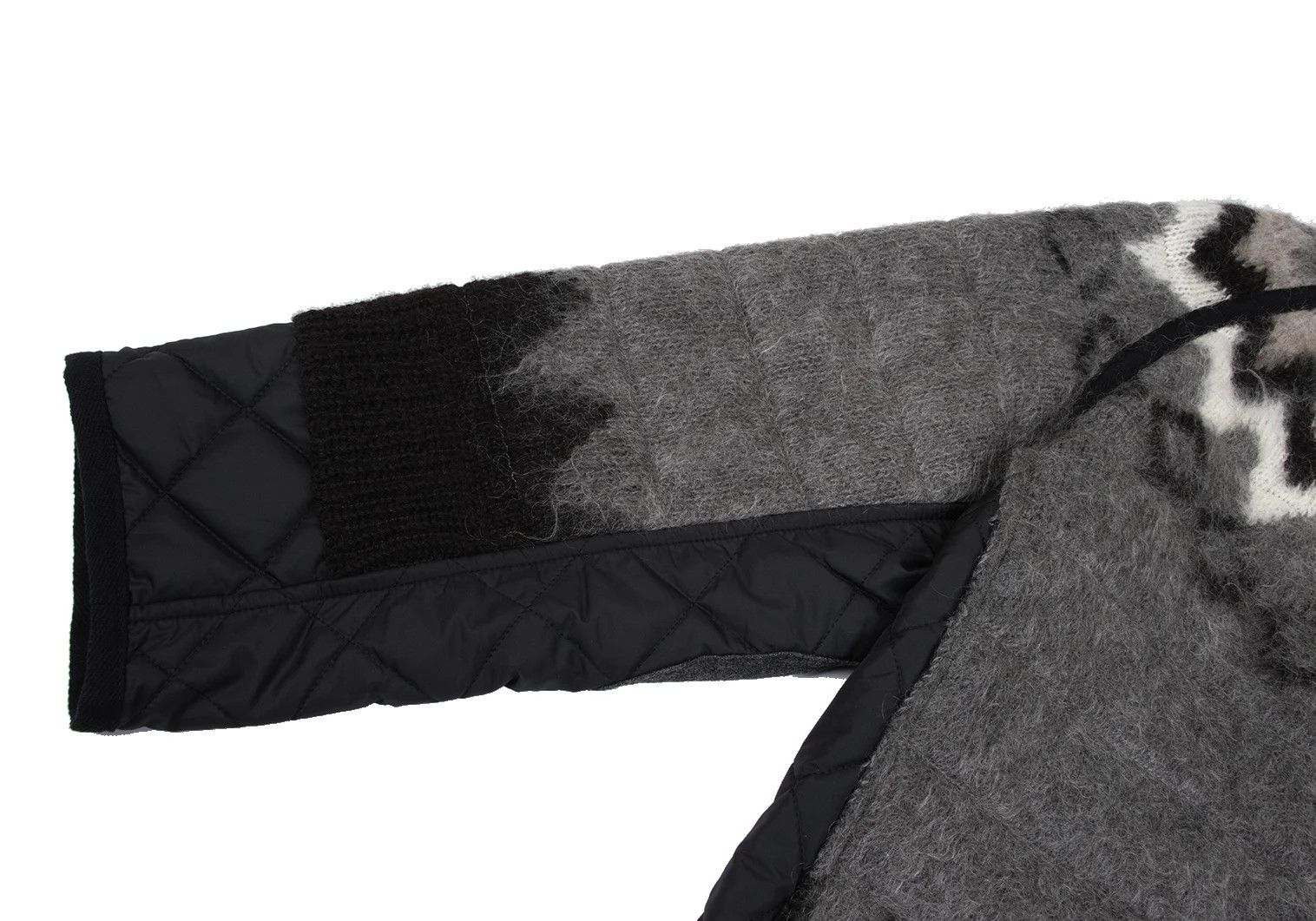 Junya Watanabe Quilted Knit Zip Blouson in Black Beige, Size M Size US M / EU 48-50 / 2 - 5 Thumbnail