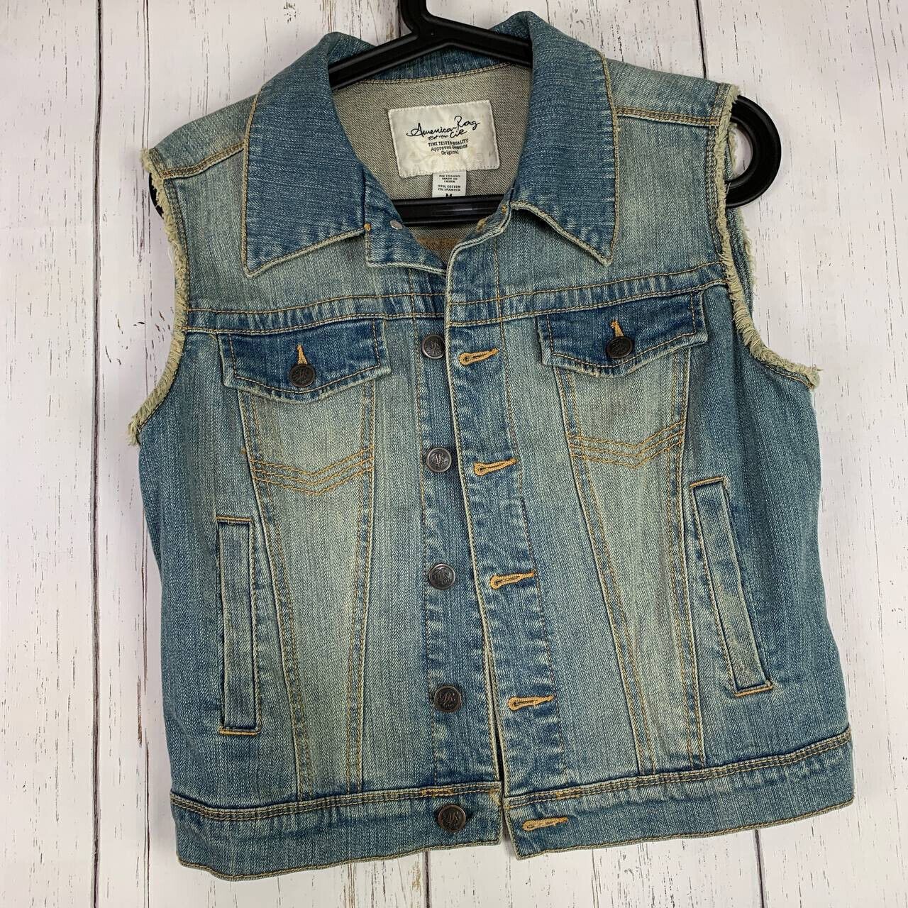 Denim Vintage Faded Denim Vest main image 0