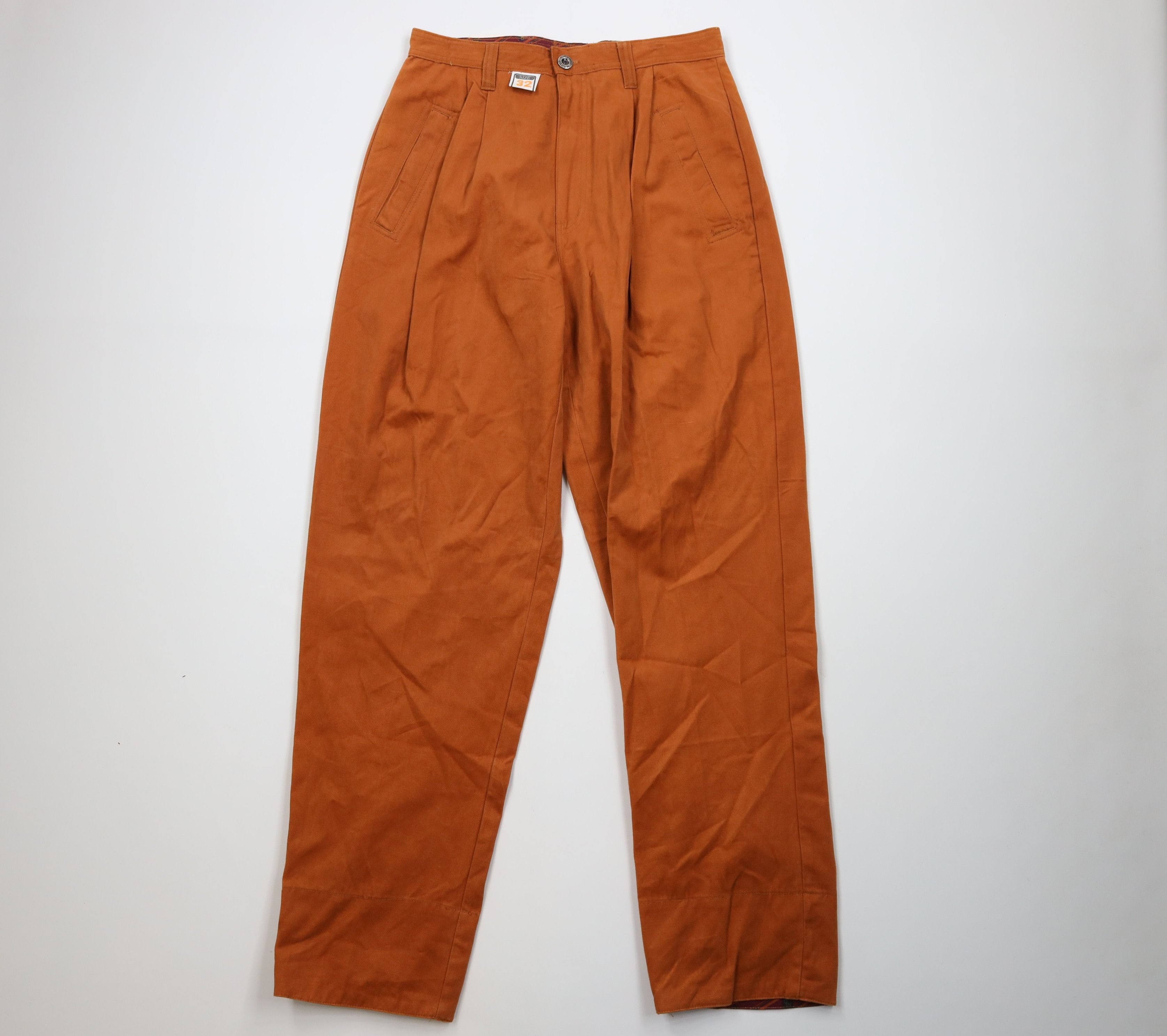 Vintage Deadstock Vintage 90s Streetwear Cuff Tapered Pants Orange Size US 32 / EU 48 - 2 Thumbnail