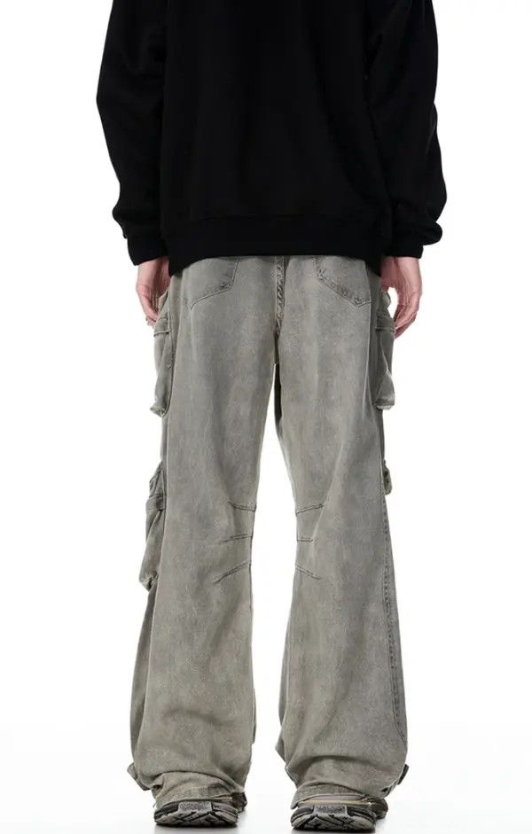 VIBE Retro washed distressed multi-pocket jeans Size US 34 / EU 50 - 6 Thumbnail
