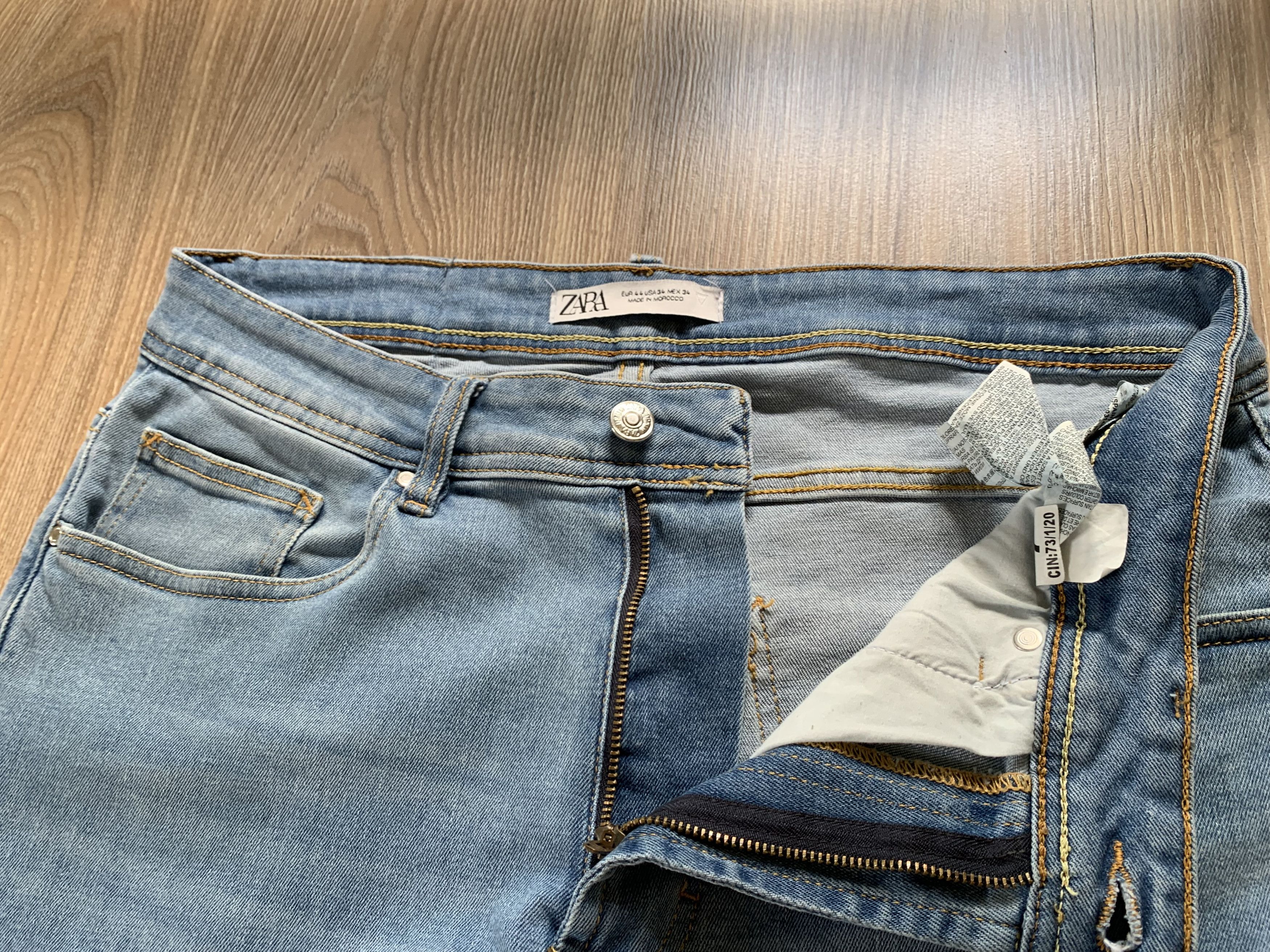 Zara Zara Man Light Blue Stretch Jeans Size US 34 / EU 50 - 5 Thumbnail