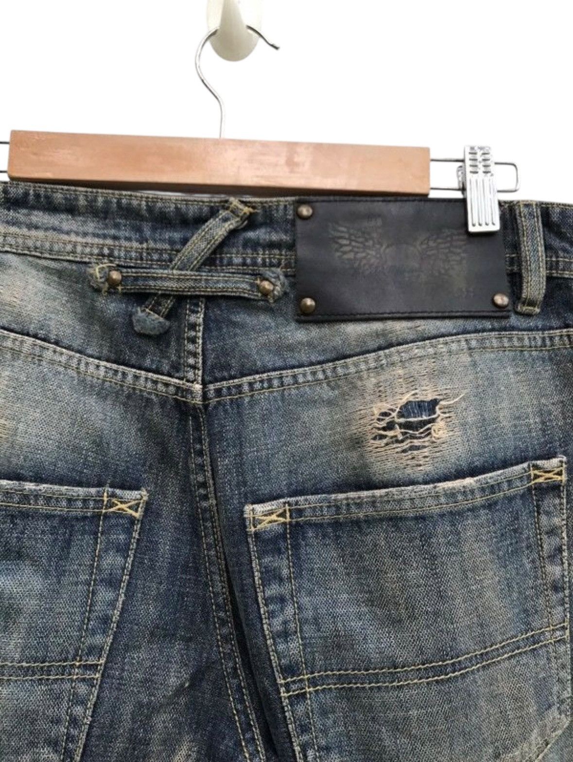 Japanese Brand Japanese Brand Blue Way Distressed Denim Pants Size US 31 - 10 Thumbnail