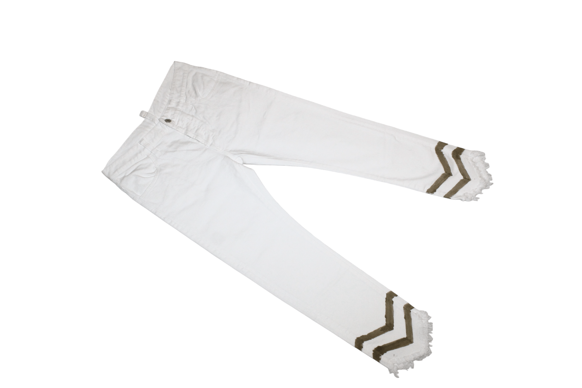 Beauty Beast Maurizio Massimino Skinny Cropped Fringed Raw Cut Jeans Size US 29 - 3 Thumbnail