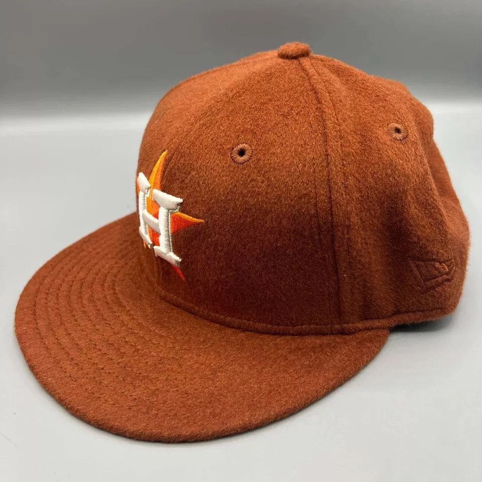 New Era Houston Astros Hat Men 7 1/4 59Fifty New Era MLB Fitted Wool Size ONE SIZE - 4 Thumbnail