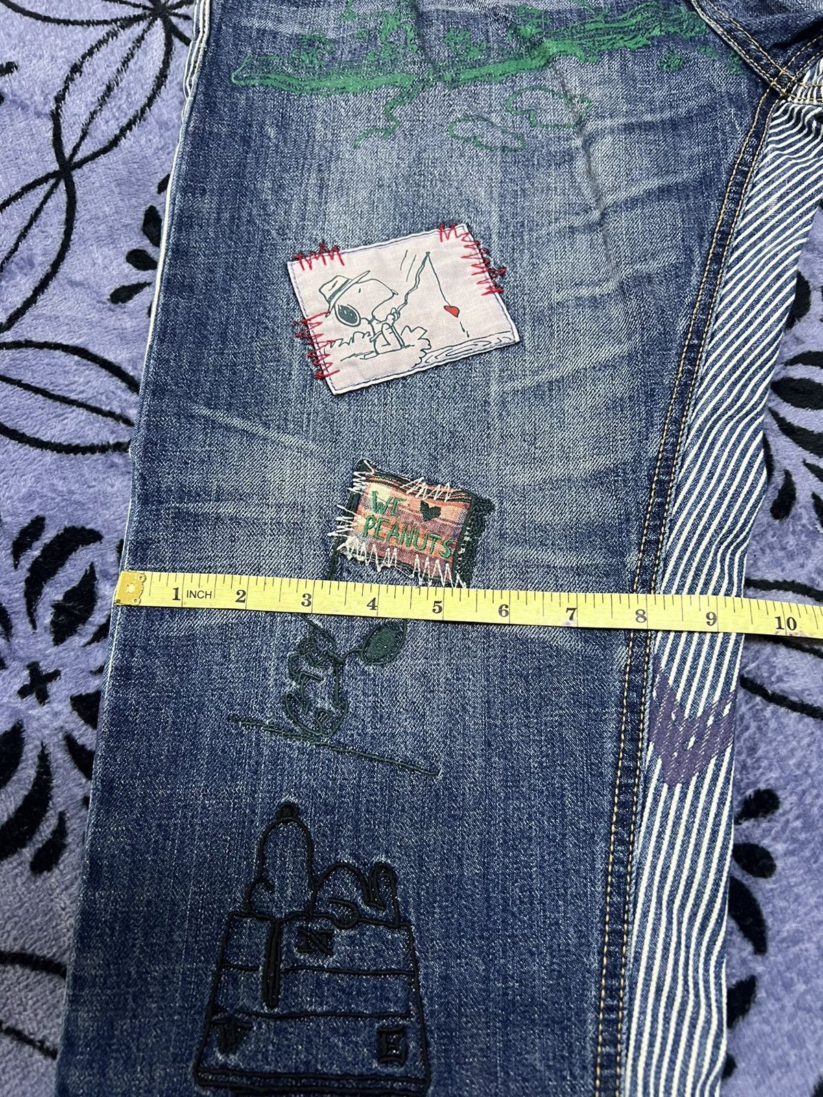 Peanuts × Vintage PEANUTS - Patchwork jeans Size 30" / US 8 / IT 44 - 17 Thumbnail