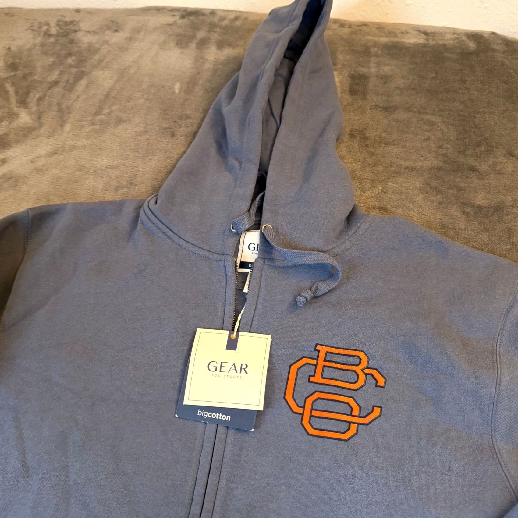 Vintage GEAR FOR SPORTS Full Zip Hoodie Mens Large Blue BC Logo Embroidered Pockets Fleece Lined Cotton Blend Sweatshirt Sweatshirt Size US L / EU 52-54 / 3 - 3 Thumbnail