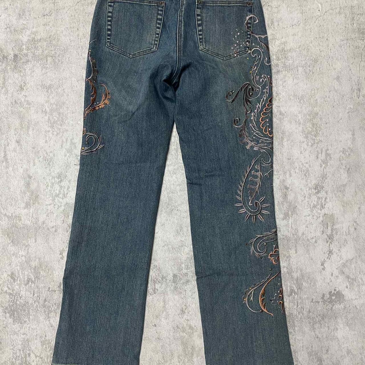 Other Y2K embroidered low-rise jeans with stretchy waistband Size 32" / US 10 / IT 46 - 2 Thumbnail