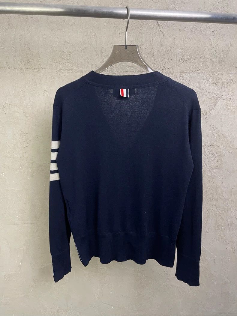 Thom Browne Thom browne Dark blue four-striped wool cardigan 2504-Nexta Size US S / EU 44-46 / 1 - 2 Thumbnail