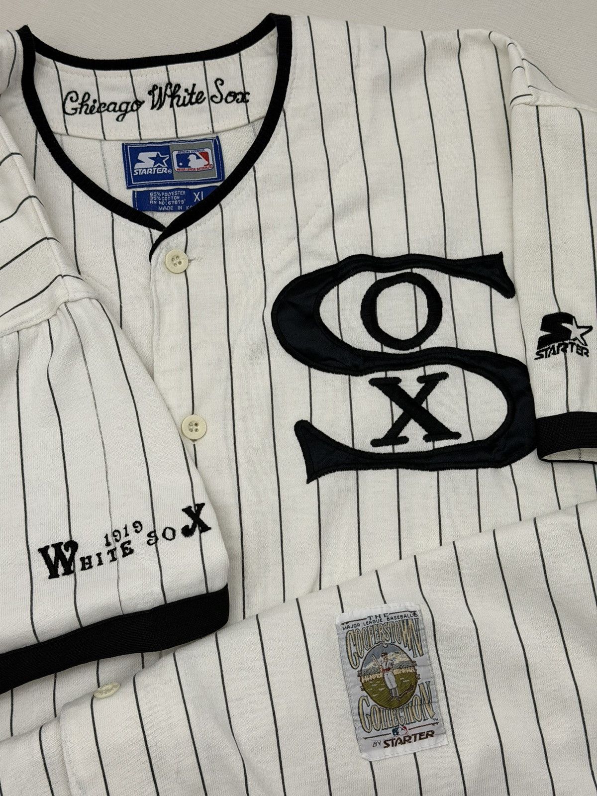 Starter Vintage 90s Chicago White Sox Starter Pinstripe Jersey XL Size US XL / EU 56 / 4 - 2 Thumbnail