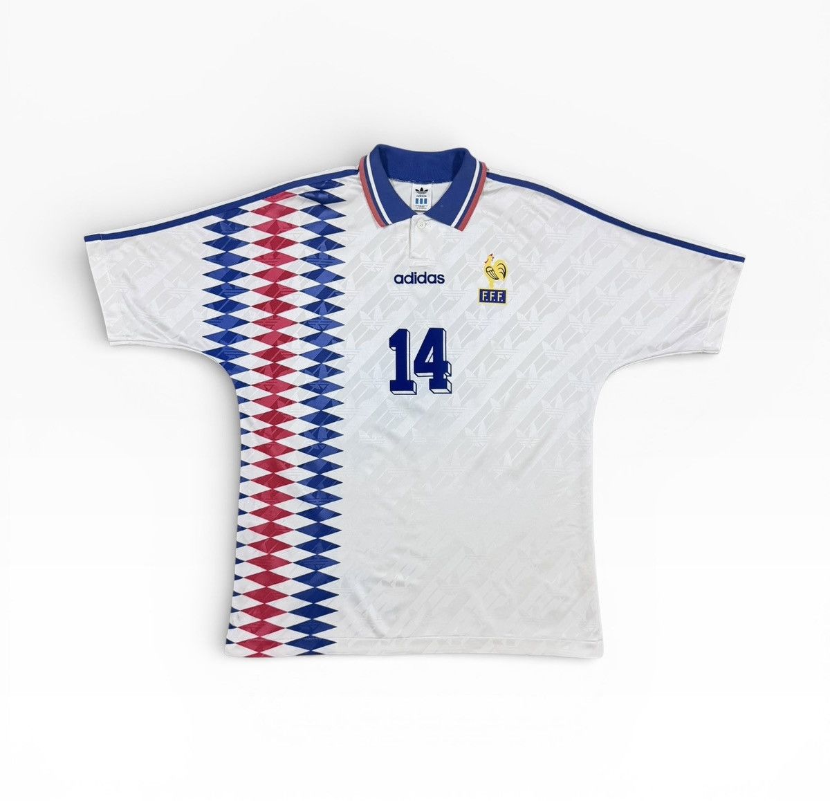 Adidas Vtg⚽️1994 World Cup Jersey France#14 Zidane Size US L / EU 52-54 / 3 - 1 Thumbnail