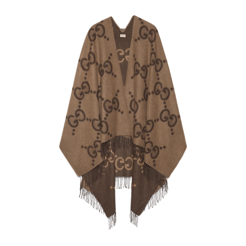 Gucci GUCCI Reversible Beige.Brown Cashmere Cape New & Authentic Size ONE SIZE - 1 Preview