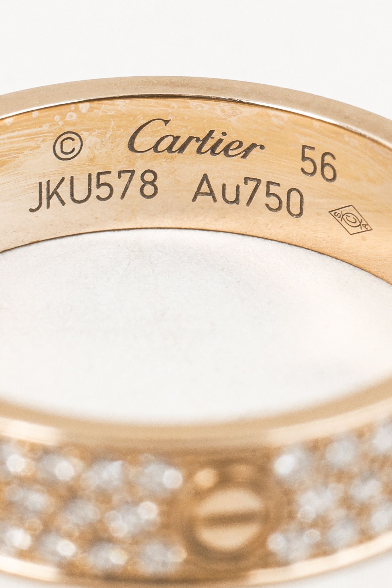 Cartier Cartier Love 18k Yellow Gold Diamond Paved Ring Size ONE SIZE - 3 Thumbnail