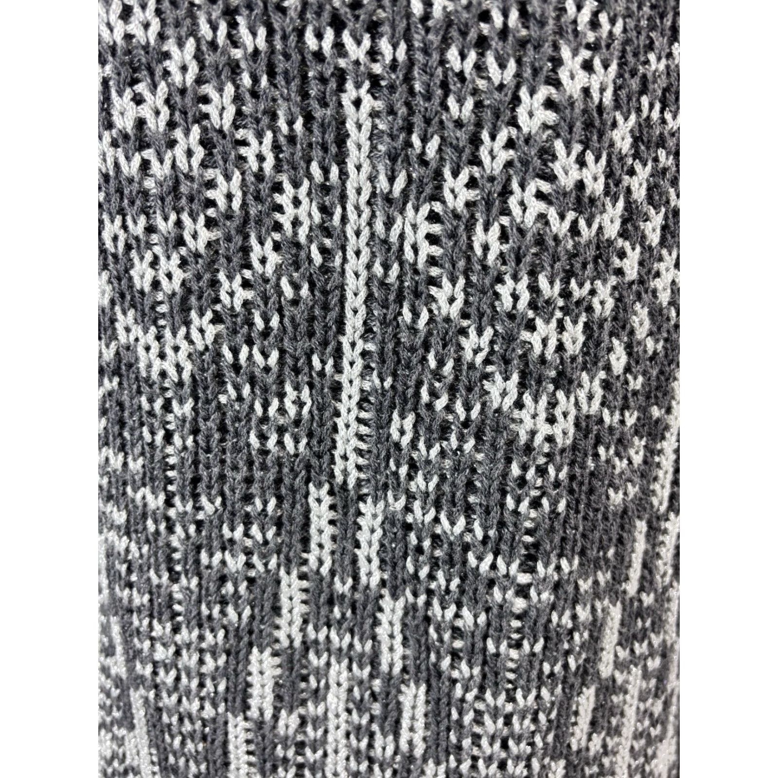 Talbots Talbots Cardigan Women Small Grey Silver Open Shawl Collar Knit Sweater Fair Isle Long Sleeve Casual Fall Winter Spring Womens Size S / US 4 / IT 40 - 6 Thumbnail