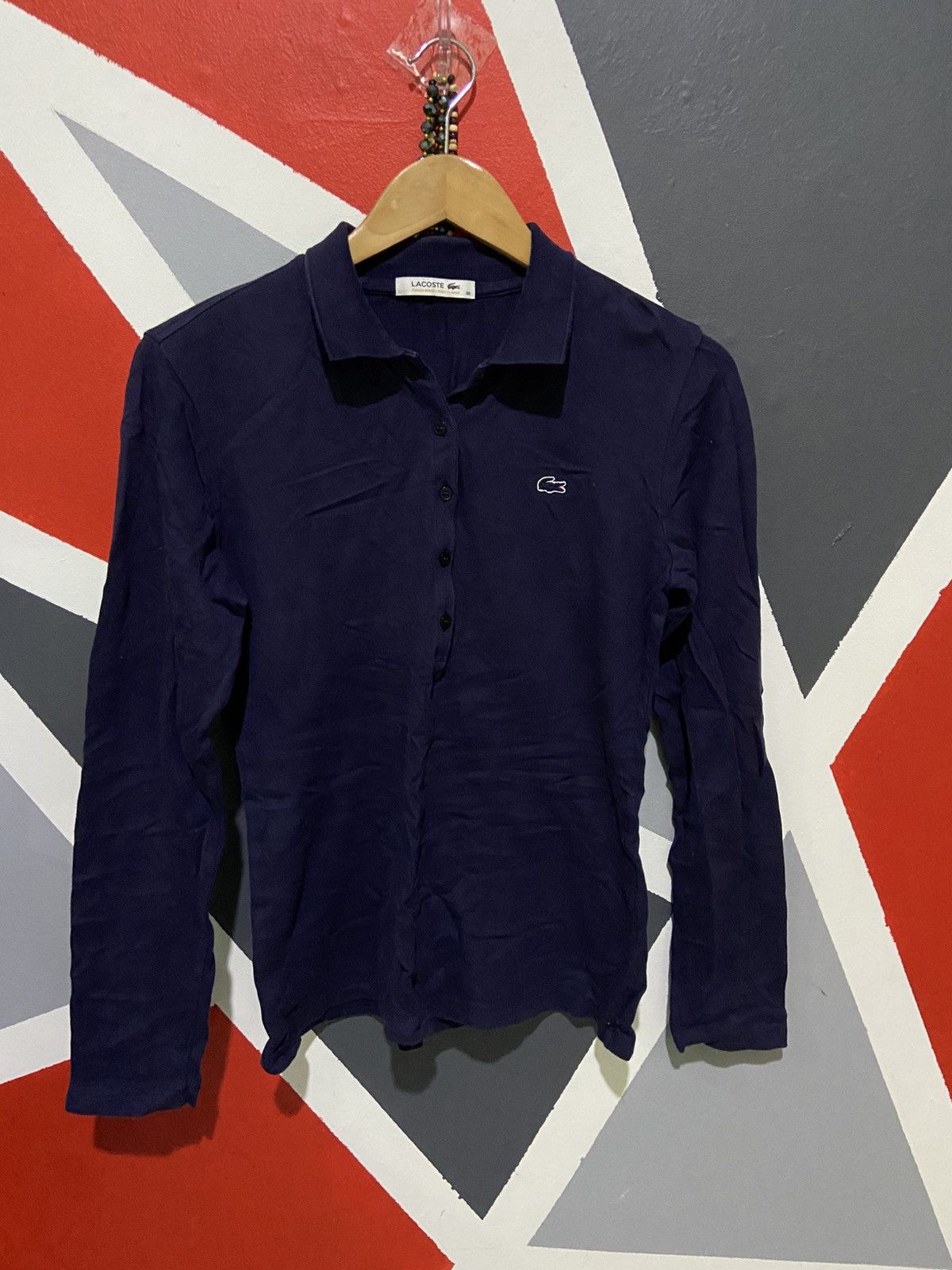 Lacoste Vintage Lacoste Navy Polo Tee Made In Japan Size US S / EU 44-46 / 1 - 1 Thumbnail