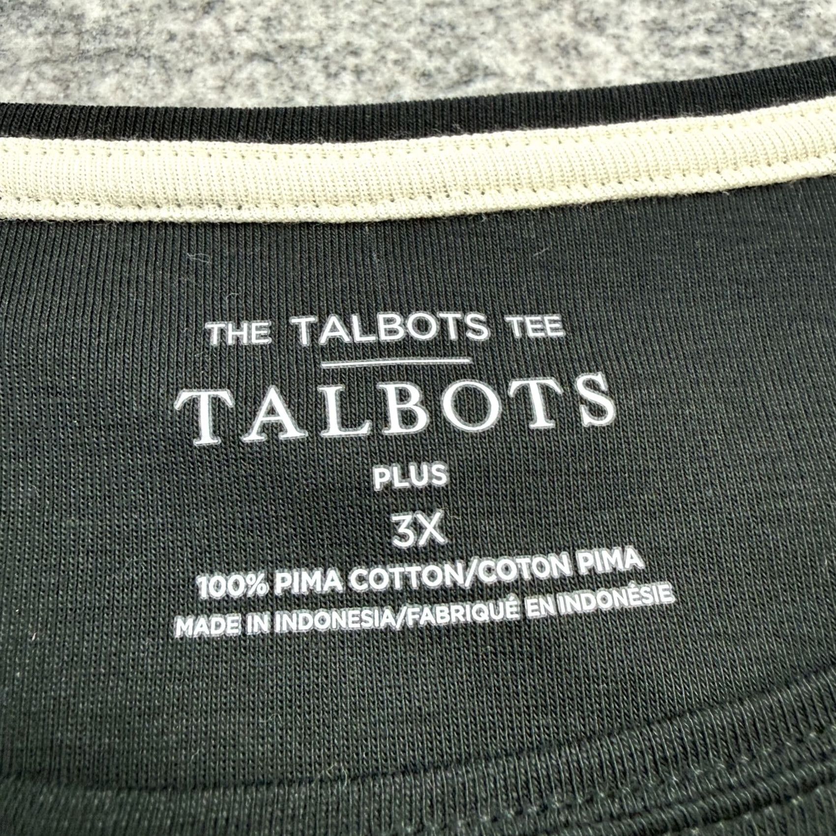 Talbots Talbots Tee Shirt Womens 3X Plus Black Short Sleeve Pima Cotton T-Shirt Minimal Size XXL / US 16-18 / IT 52-54 - 3 Thumbnail