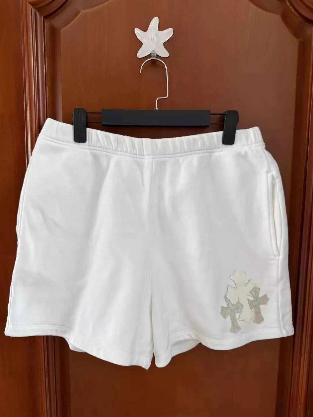 Chrome Hearts White Cross Patch Shorts