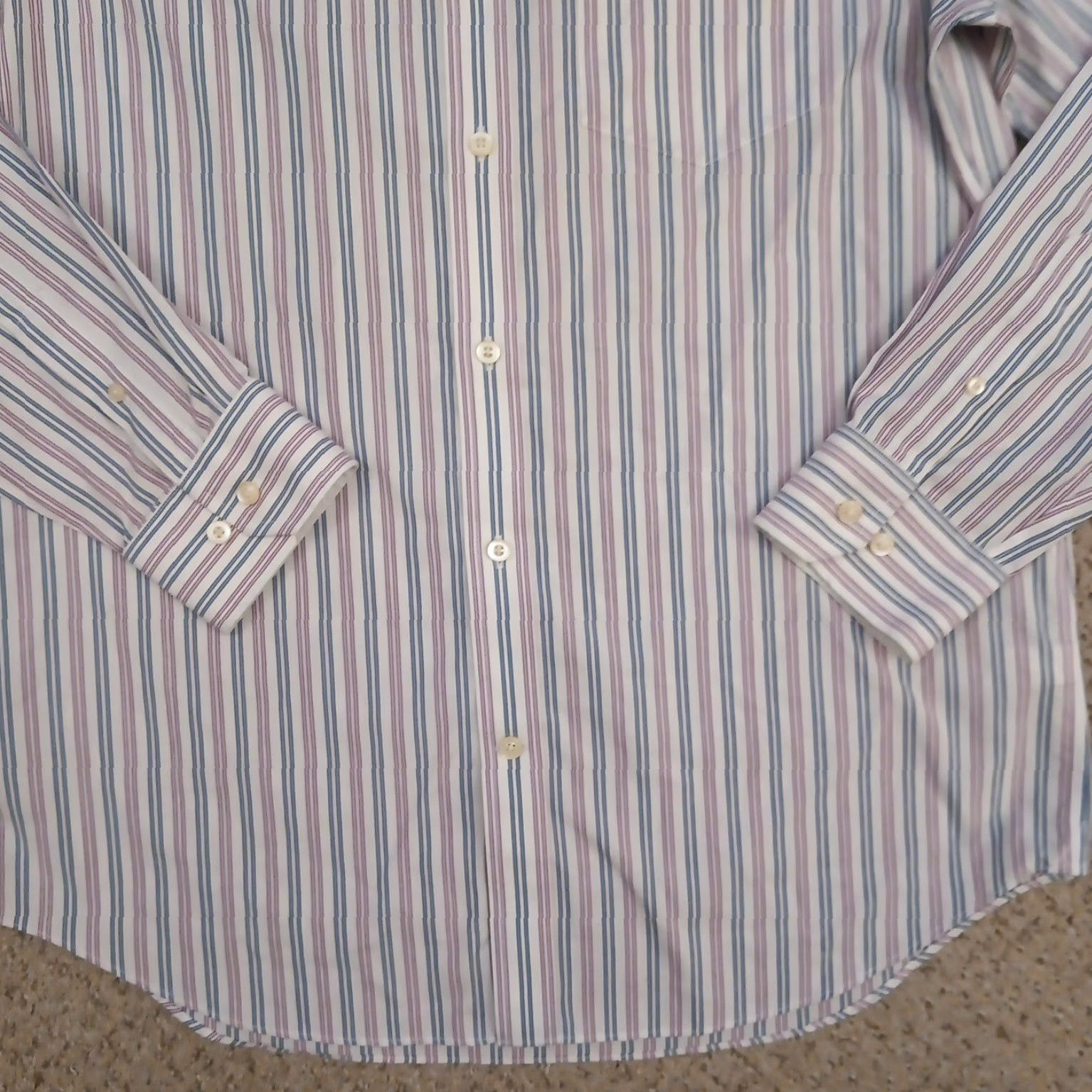 Banana Republic Banana Republic Shirt Mens Medium Blue Purple Striped Long Sleeve Button Up Size US M / EU 48-50 / 2 - 4 Thumbnail