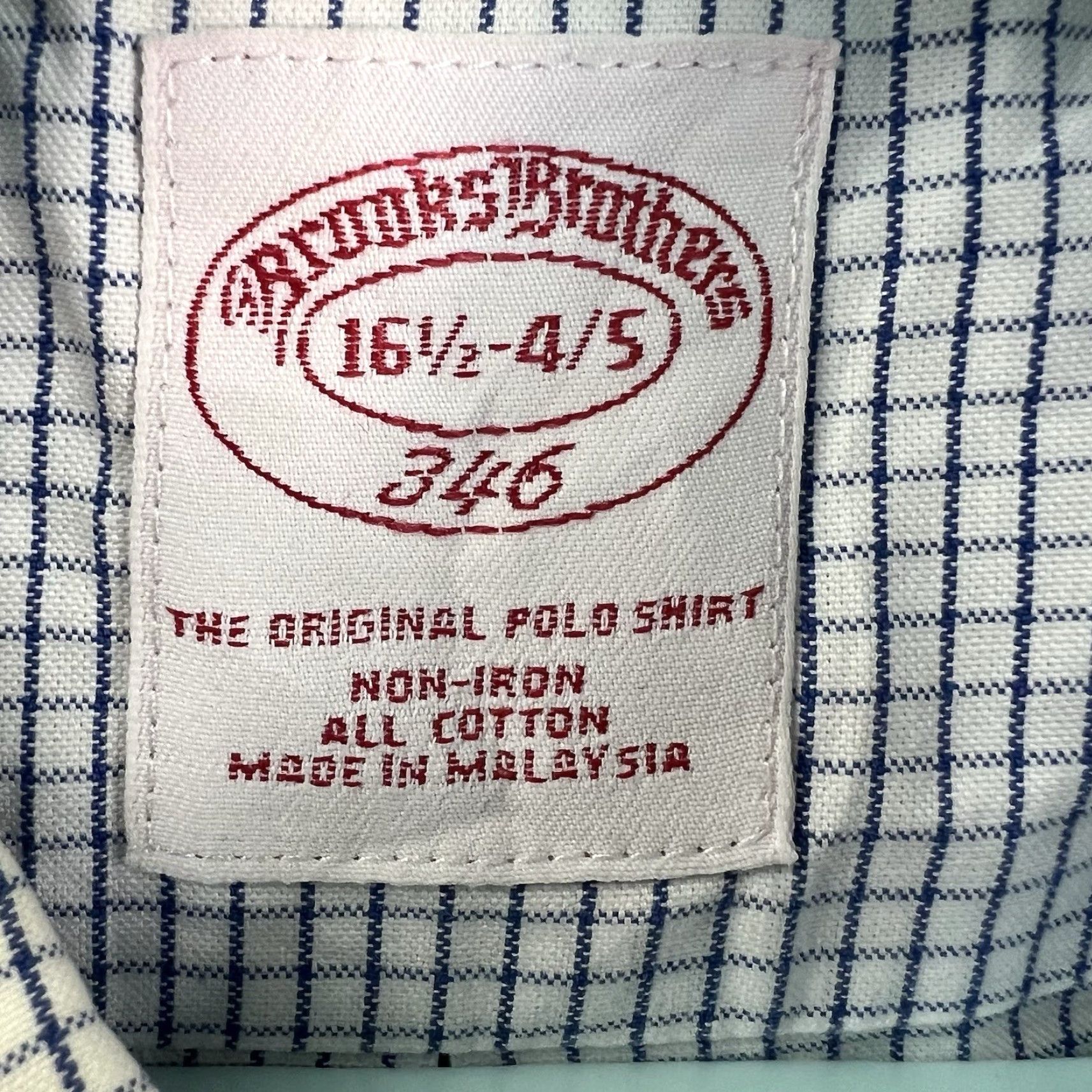 Brooks Brothers Brooks Brothers 346 Checkered Button-Down Shirt Mens 16.5/34 Blue Cotton Long Sleeve Classic Preppy Size US L / EU 52-54 / 3 - 4 Thumbnail