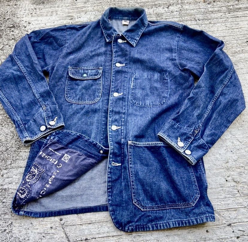 45rpm Vintage Indigo Denim Work Jacket Button R 45RPM Japan Made Size US L / EU 52-54 / 3 - 3 Thumbnail