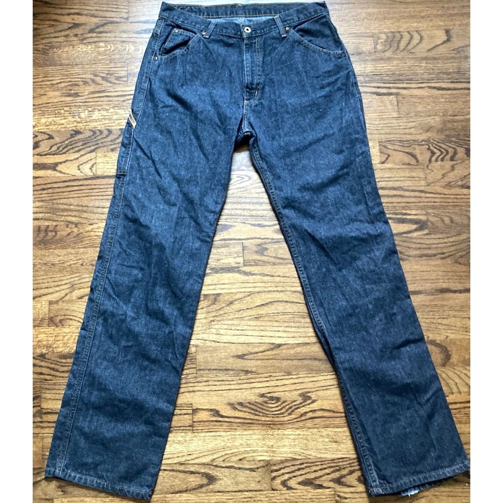 Polo Ralph Lauren VINTAGE Polo Ralph Lauren Carpenter Jeans Co Mens 32x34 Black Denim 5-Pocket Logo Belt Loops Zipper Button Straight Hack: 32x34 Size US XS / EU 42 / 0 - 6 Thumbnail