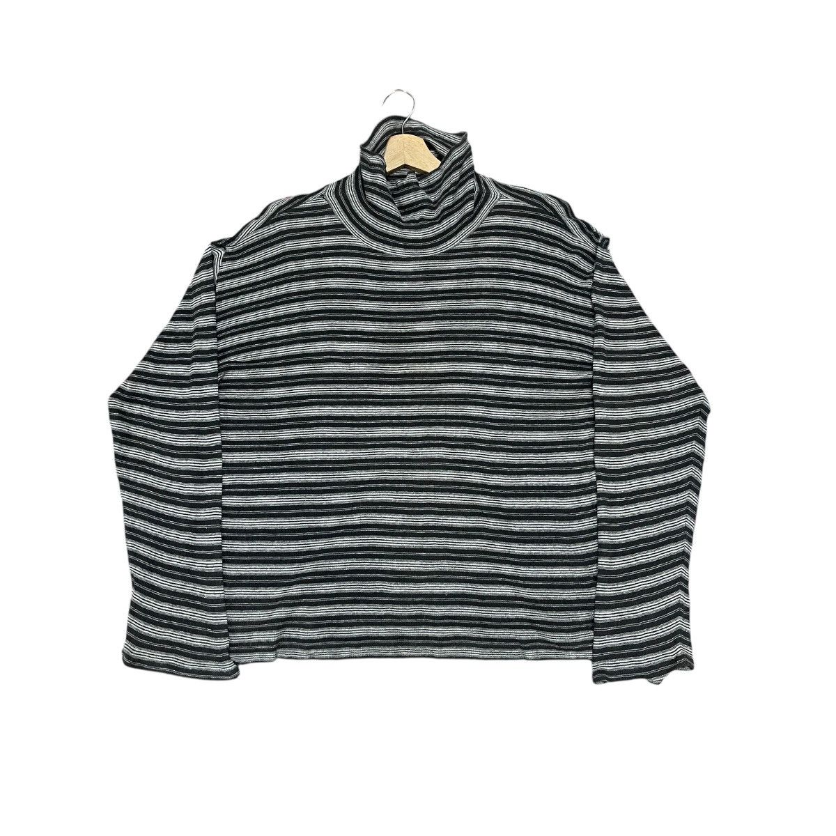 agnes b. Vintage Agnes B Homme Paris Turtleneck Stripe Long Sleeve Size US XL / EU 56 / 4 - 1 Thumbnail