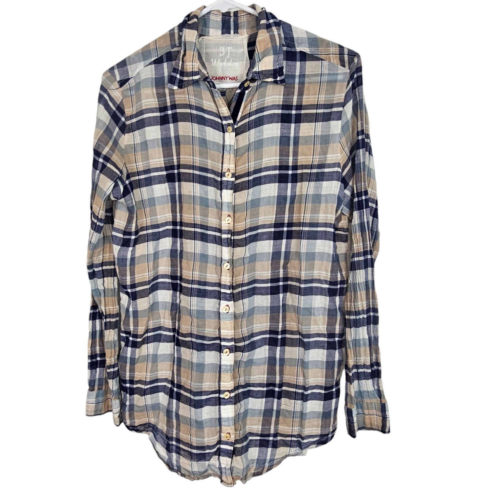 Johnny Was Johnny Was 3J Workshop Embroidered Mixed Media Boho Shirt Size XS / US 0-2 / IT 36-38 - 2 Thumbnail