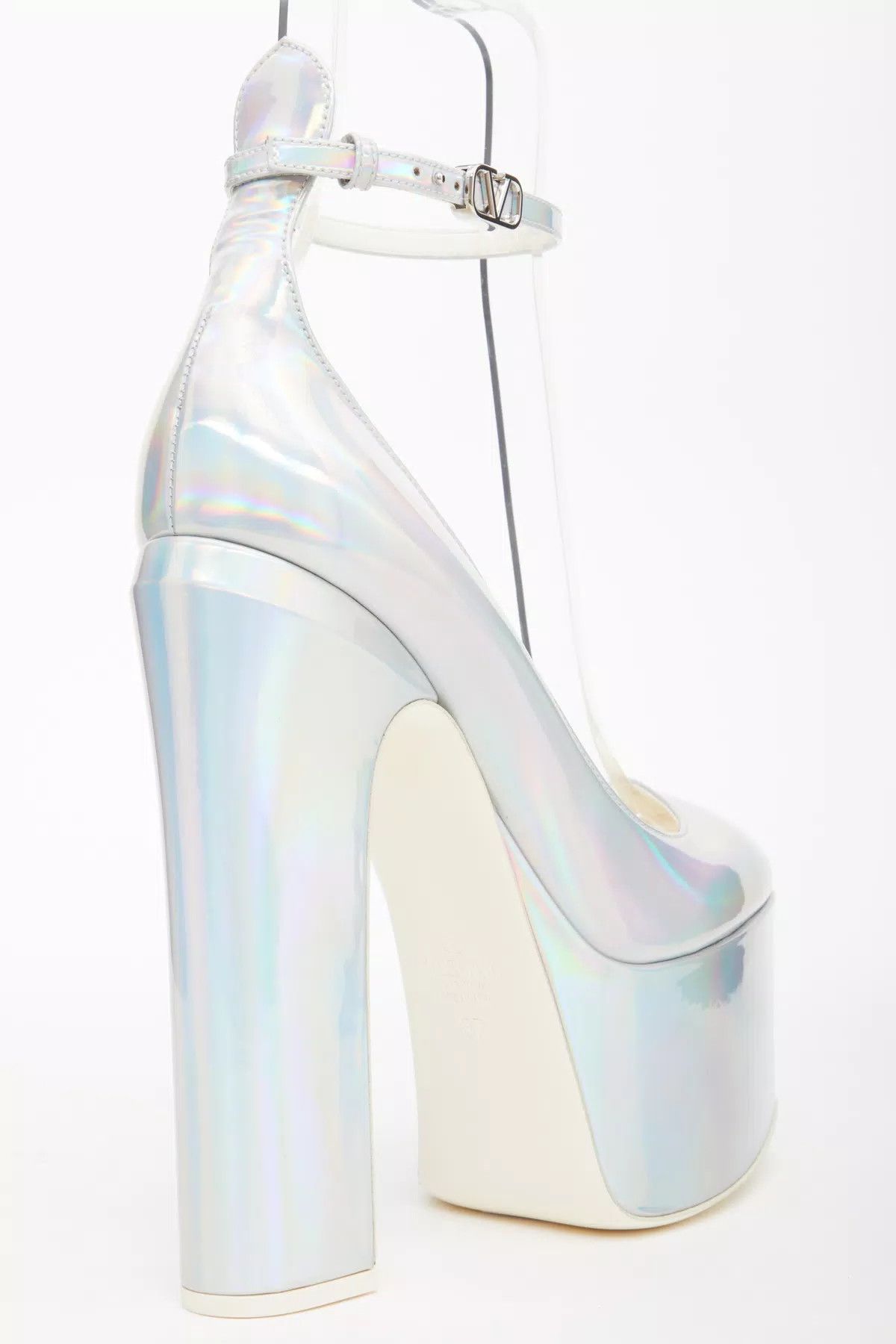 Valentino o1s1wg111125 Tan-go Platform Heels Sandals in Silver Size US 7 / IT 37 - 2 Thumbnail