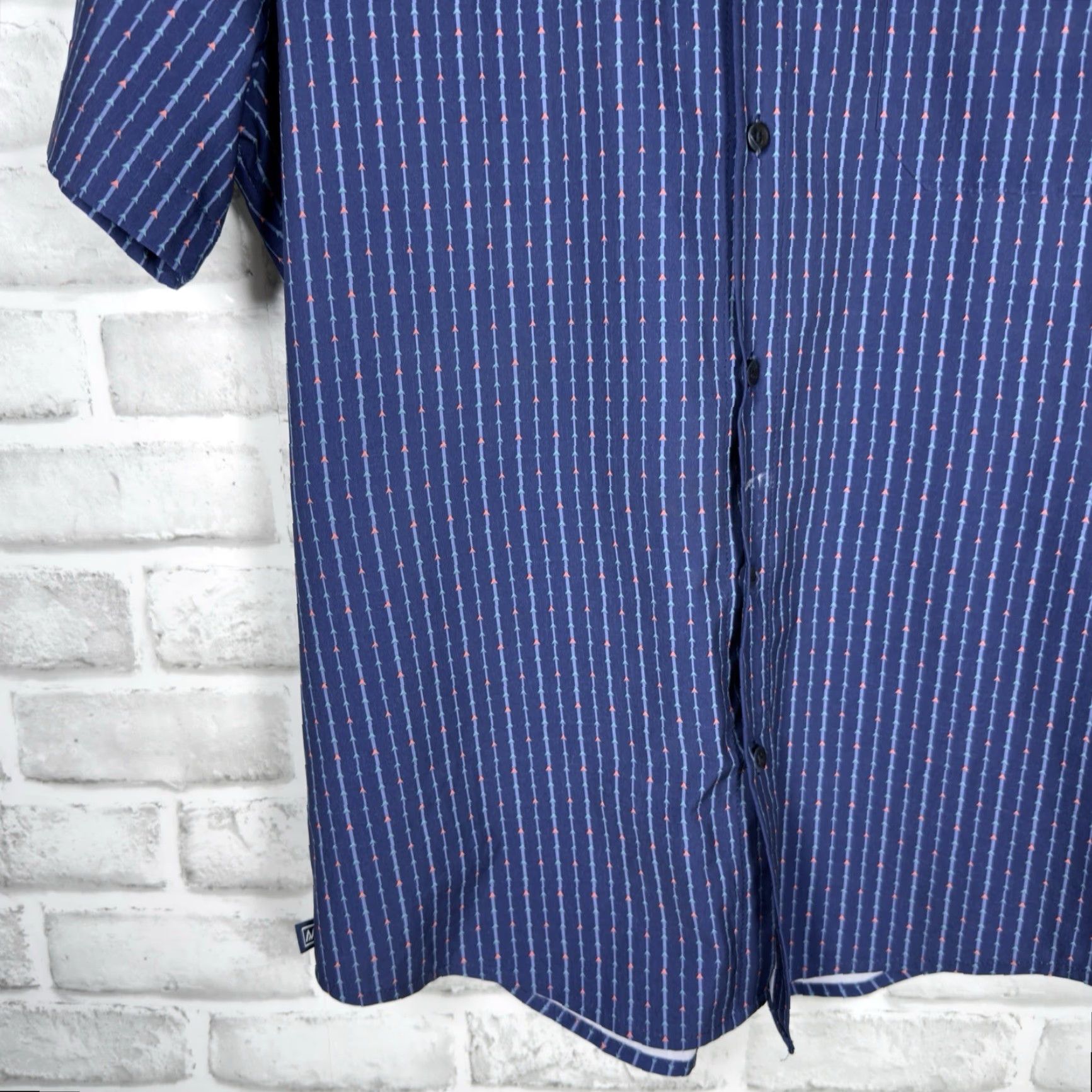 Mizzen+Main Mizzen+Main Blue Casual Short Sleeve Button-Down Shirt Mens Size S Size US 29 - 3 Thumbnail