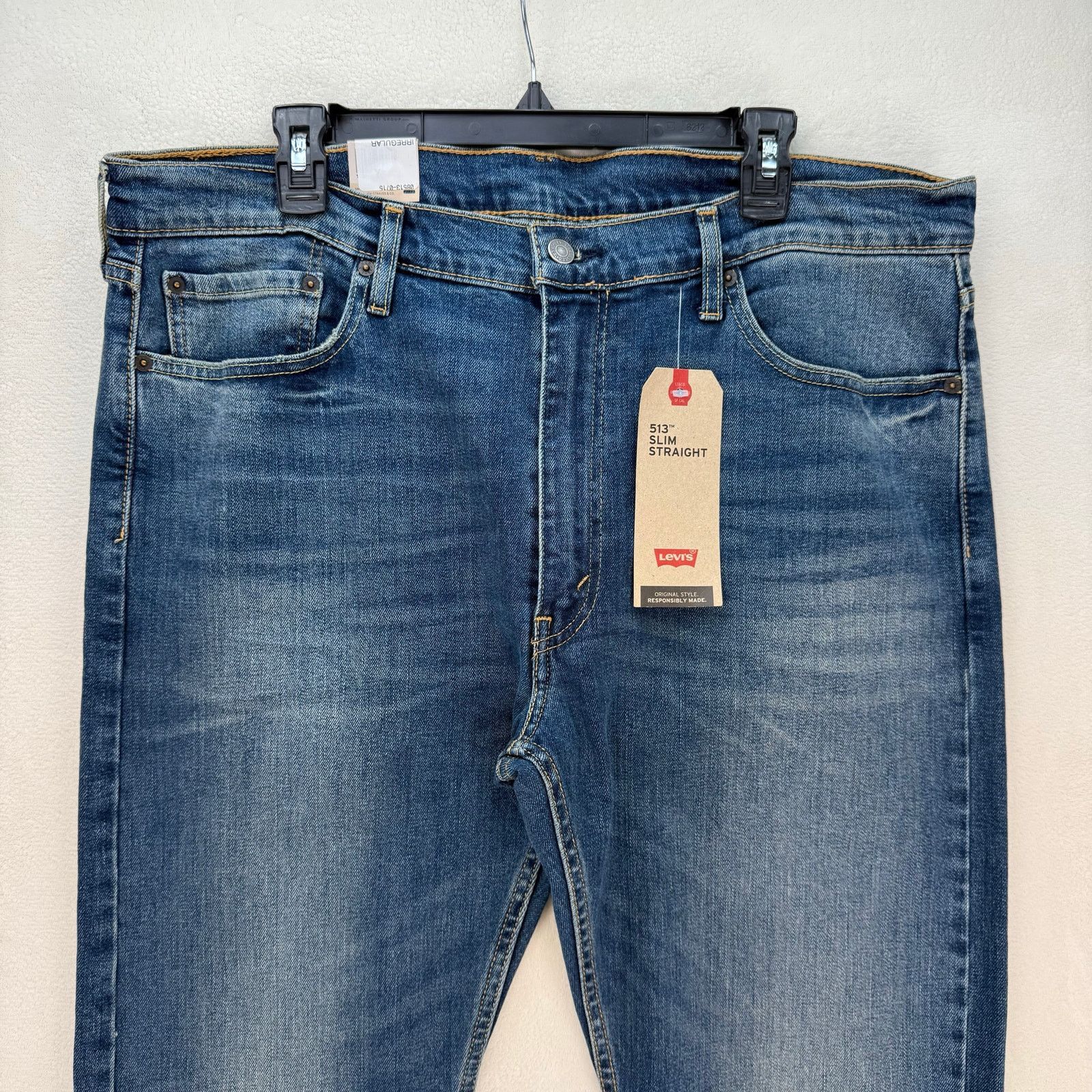 Levi's LEVI'S 513 MEN'S 38X30 SLIM STRAIGHT FLEX JEANS MEDIUM WASH Size US 38 / EU 54 - 2 Thumbnail