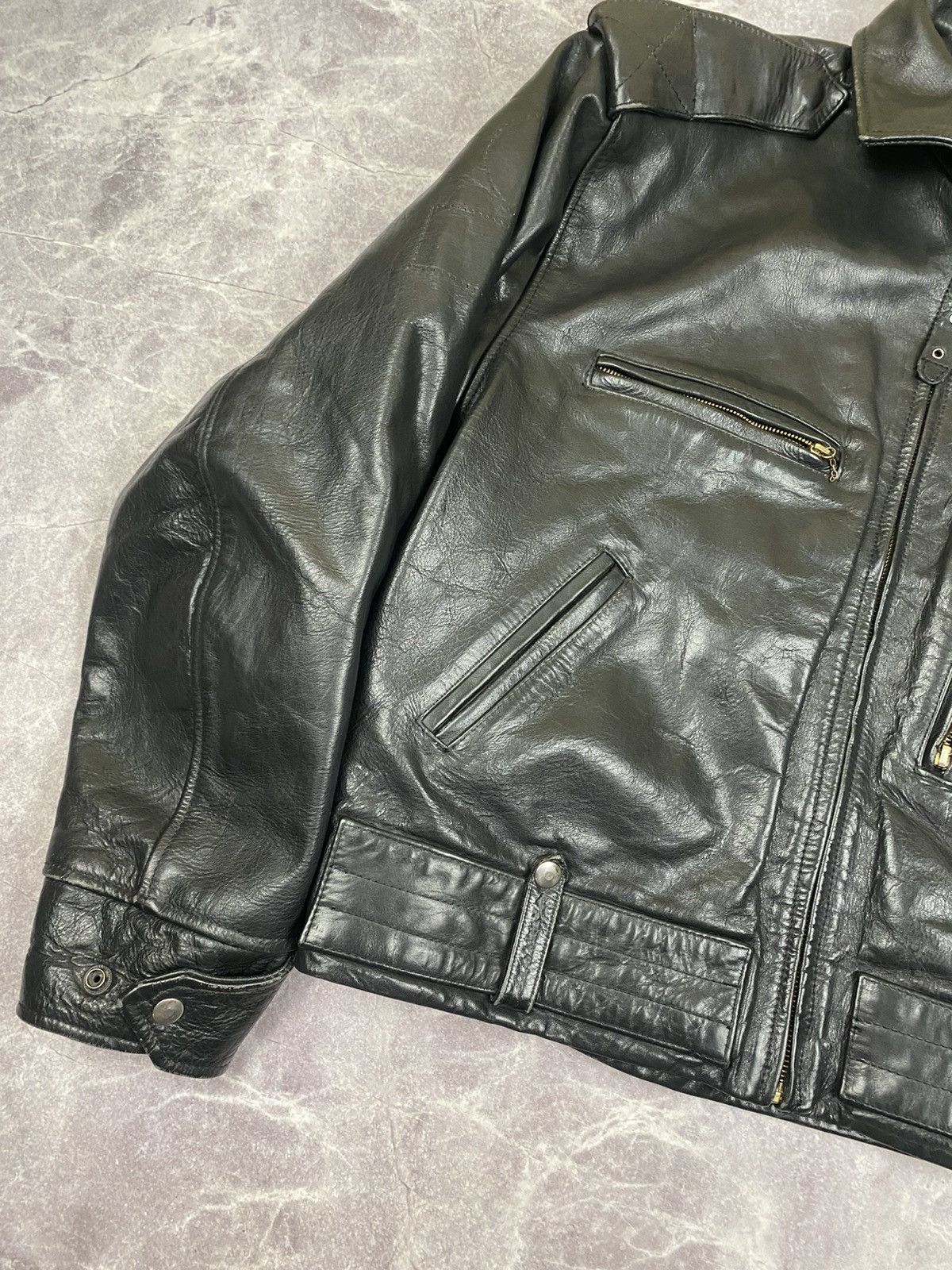 Vintage Lee Trevor Very Thick Cowhide Leather Jacket Size: XL Size US L / EU 52-54 / 3 - 2 Thumbnail