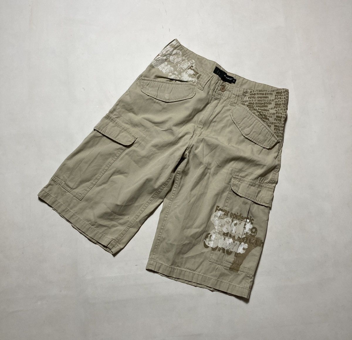 Pre-owned Avant Garde Y2k Blend Cargo Multipocket Shorts In Beige
