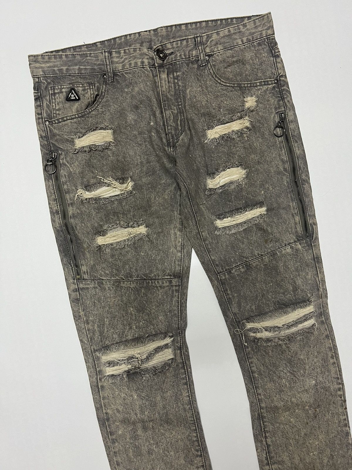 Japanese Brand DNM Collection Acid Wash Distressed Denim Size US 39 - 4 Thumbnail